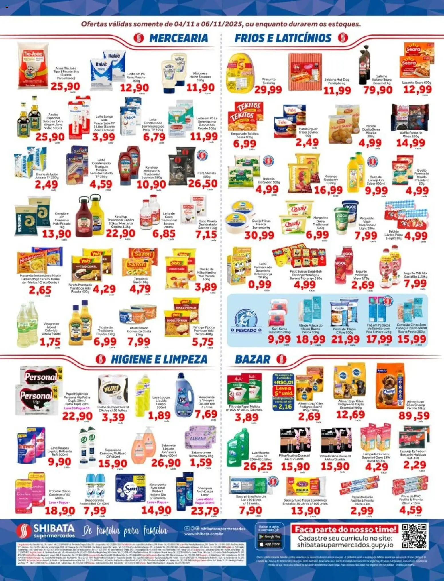 Shibata Folheto - válido de 04.11.2025 | Página: 2 | Produtos: Salsicha, Roupas, Absorvente, Papel higiênico