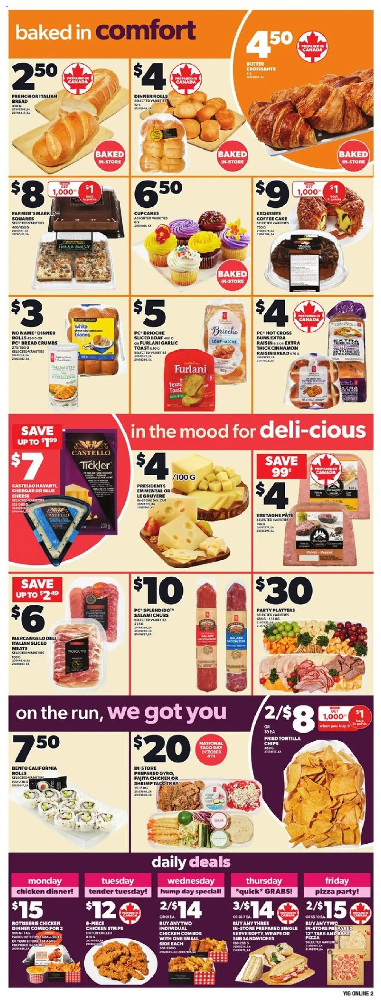 Independent Grocer flyer valid from 02.10.2025 | Page: 8 | Products: Butter, Cheese, Bread, Chicken