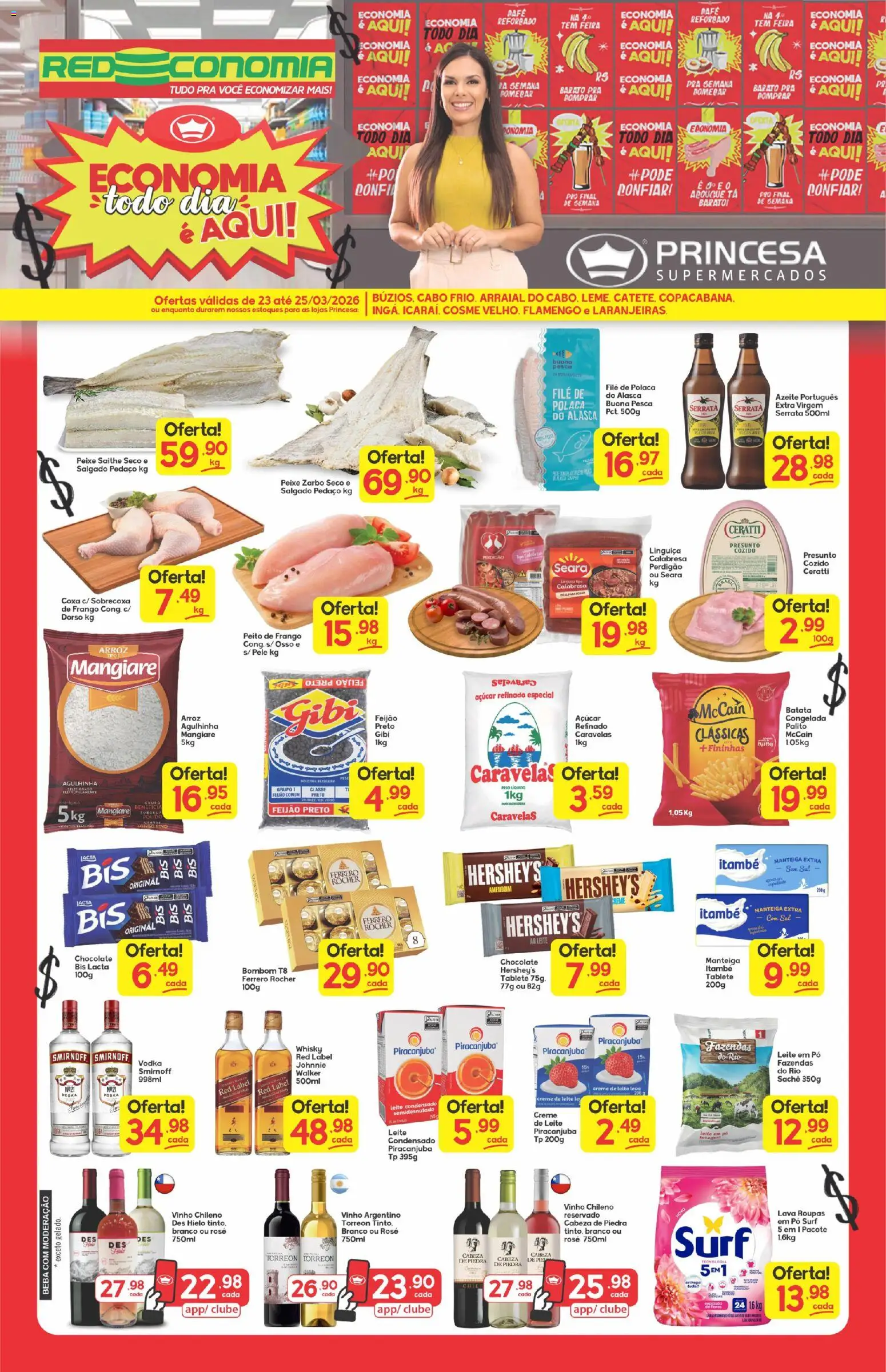 Princesa Folheto - válido de 23.03.2026 | Página: 1 | Produtos: Ferrero Rocher, Bombom, Cabo, File de polaca