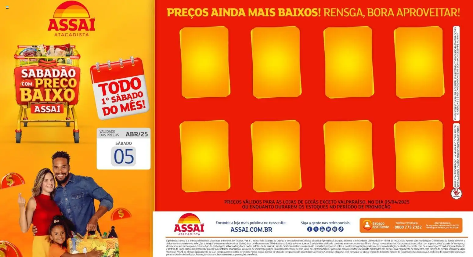 Assaí Atacadista Folheto - válido de 08.04.2026 | Página: 1 | Produtos: Pneus, Base, Baixo, Bebida