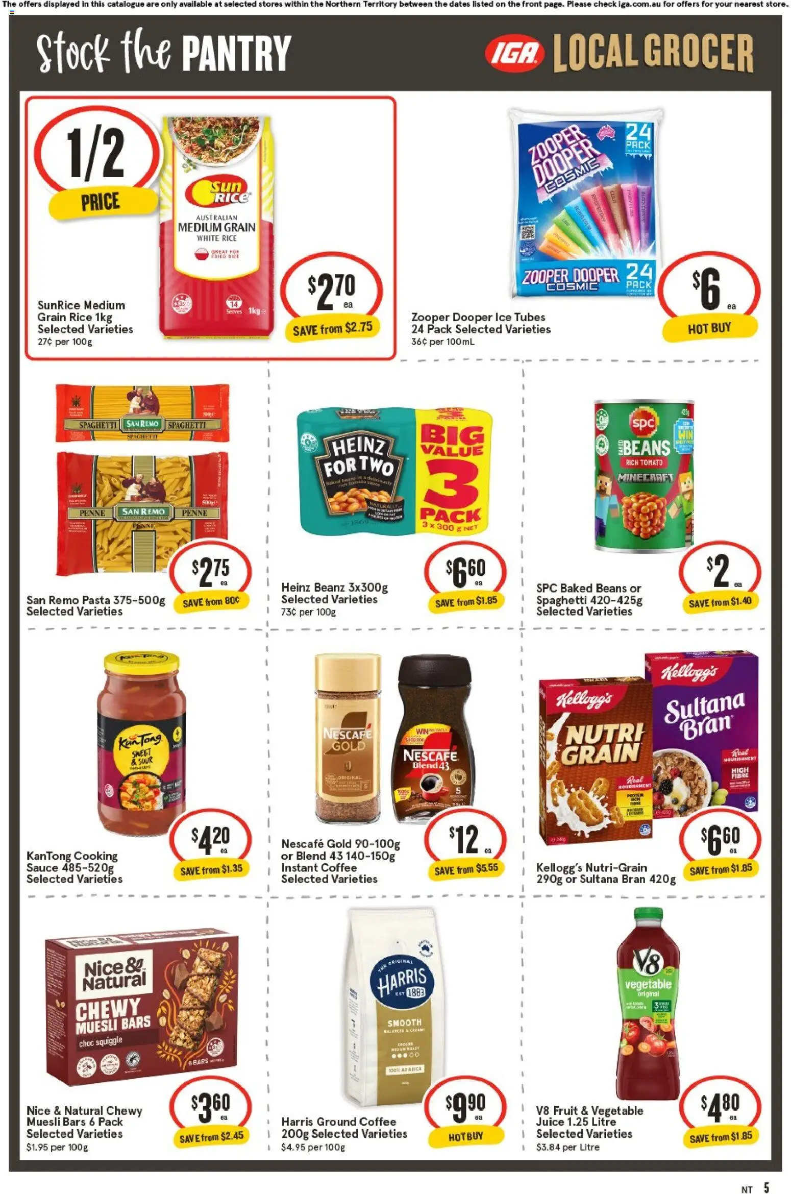 IGA catalogue - valid from 25.02.2026 | Page: 5 | Products: Coffee, Rice, Sauce, Nescafe