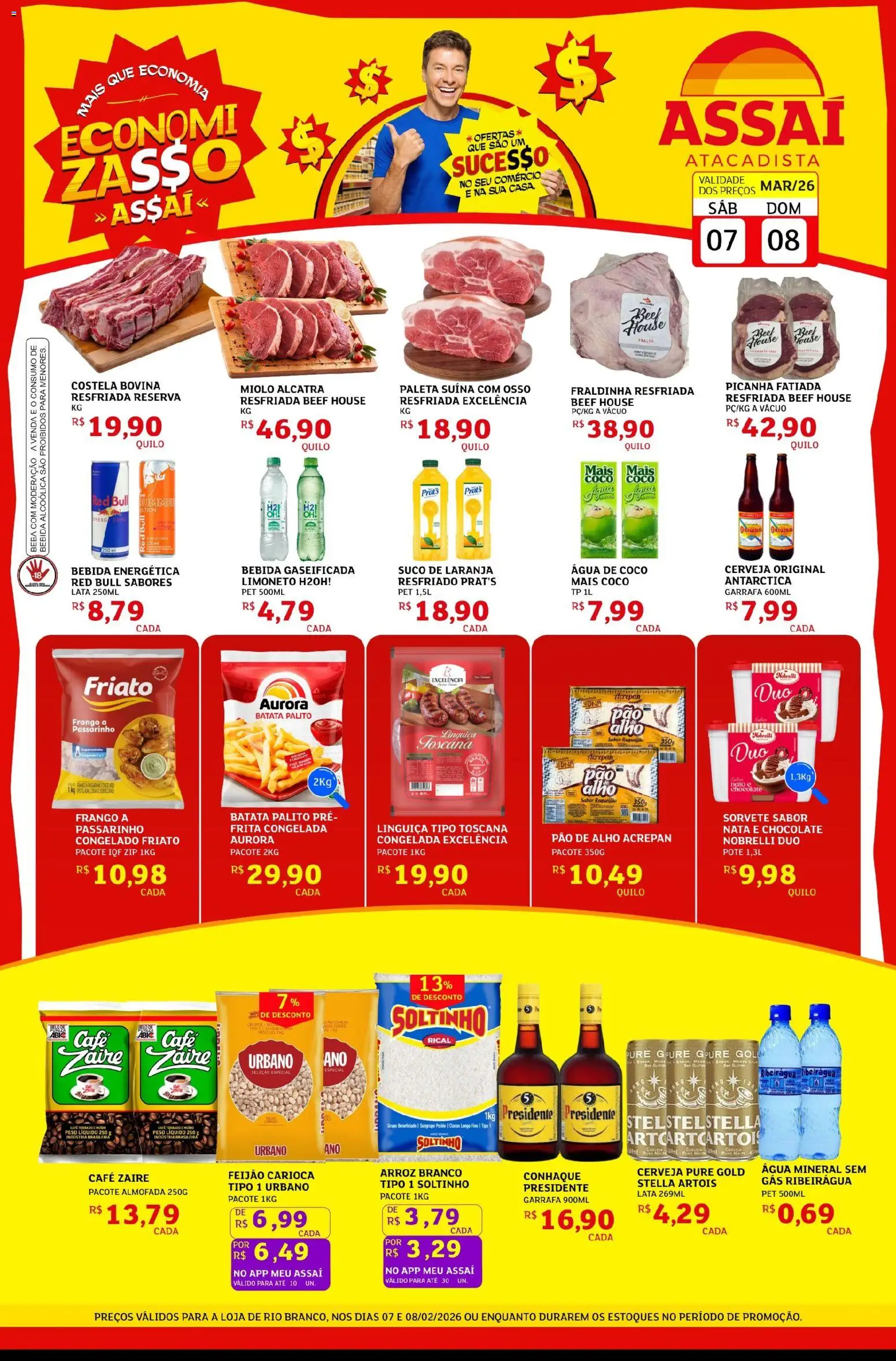 Assaí Atacadista Folheto - válido de 07.03.2026 | Página: 1 | Produtos: Alho, Cerveja, Bebida, Batata
