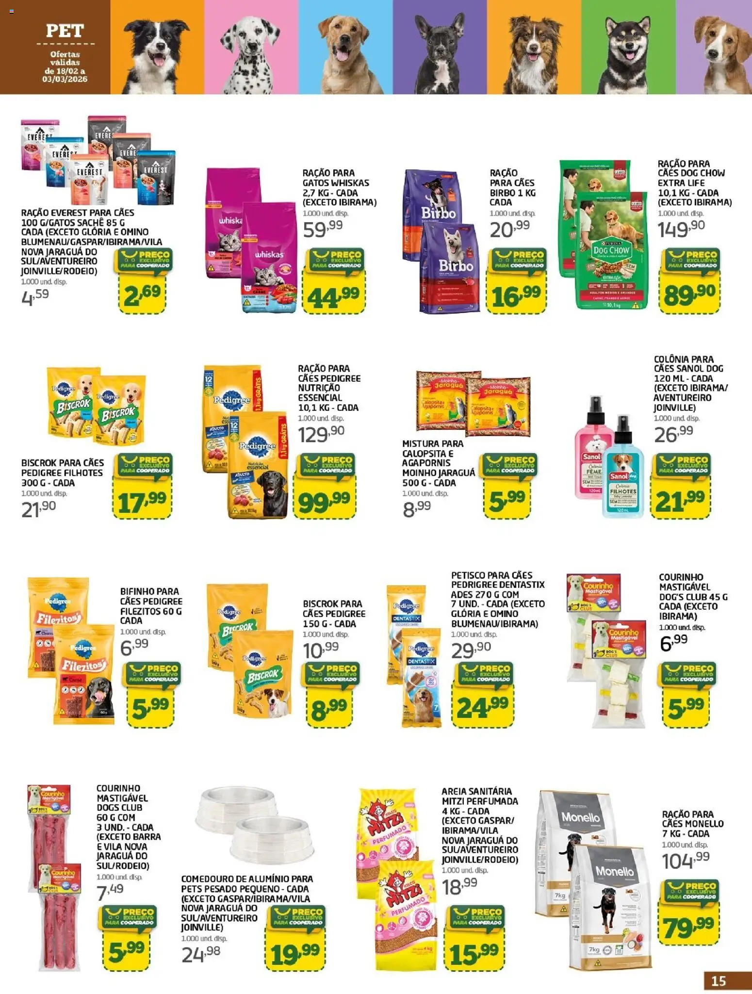 Cooper Folheto - válido de 18.02.2026 | Página: 15 | Produtos: Areia, Carne, Comedouro