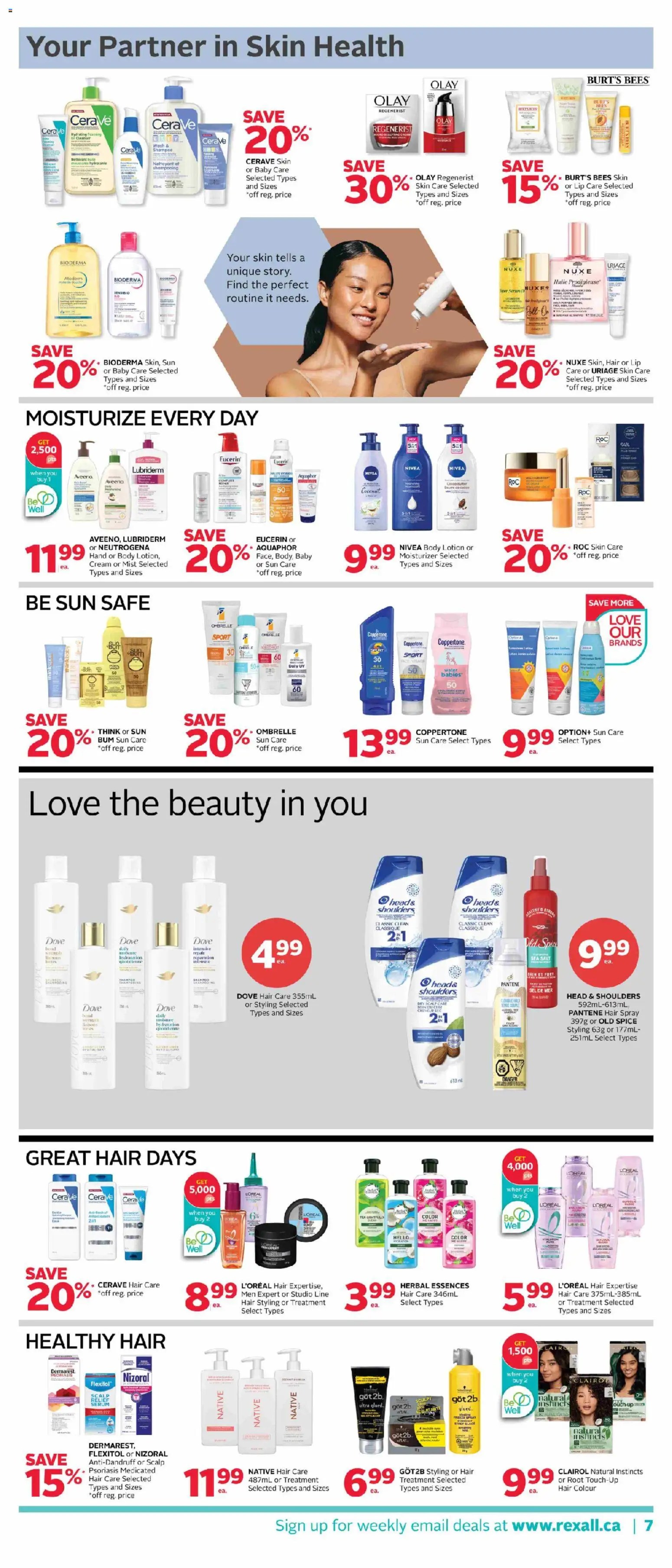 Rexall flyer valid from 10.04.2026 | Page: 13 | Products: Cream, Shampoo, Hair spray, Body lotion