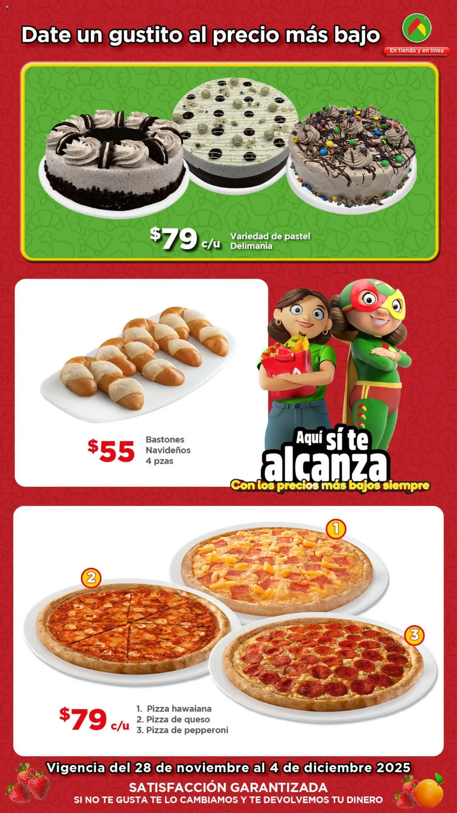 Nuevas ofertas de Bodega Aurrerá válidas en toda la República Mexicana desde el 28.11.2025. ¡Encuentra las mejores ofertas en Bodega Aurrerá folleto Ofertas! | Página: 3 | Productos: Queso, Pastel, Pizza, Té