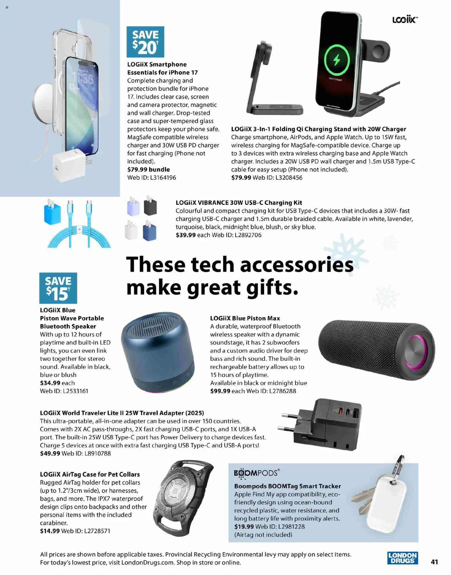 London Drugs flyer valid from 12.11.2025 | Page: 41 | Products: Phone, Smartphone, Camera, Adapter