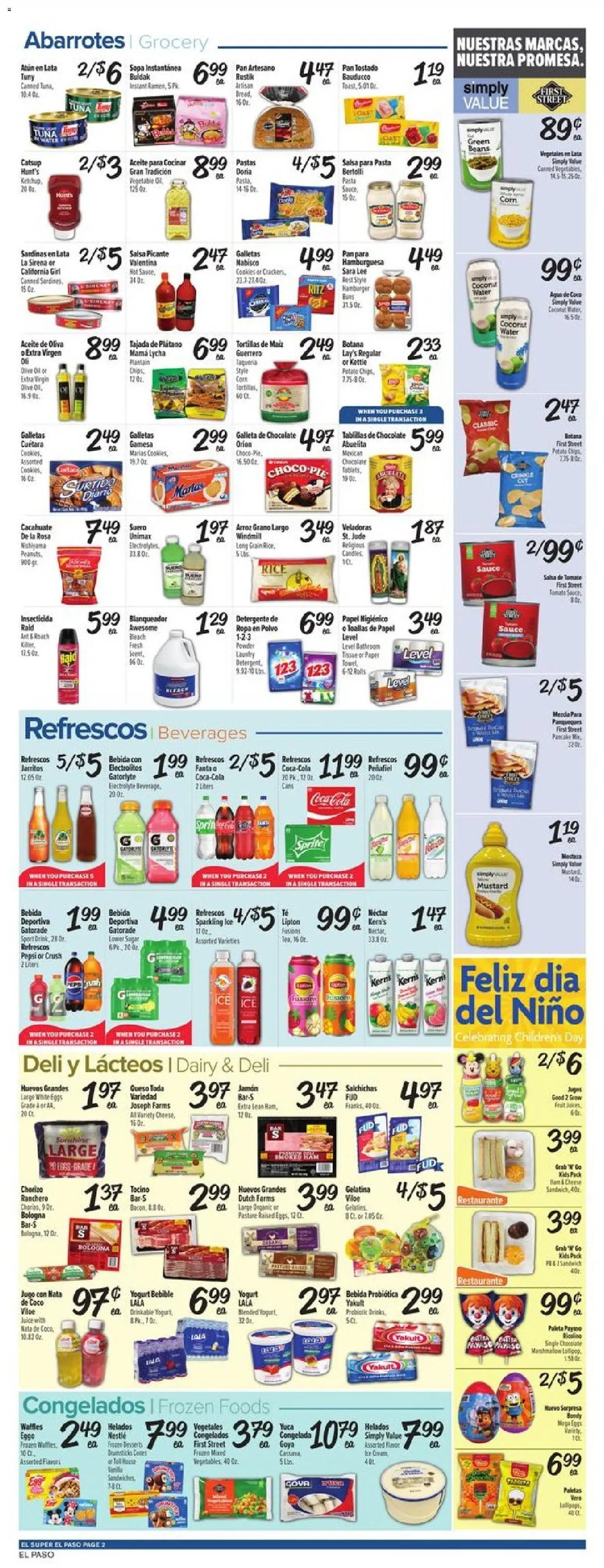 El Super Weekly Ad - TX - valid from 22.04.2026 | Page: 2 | Products: Chocolate, Pasta, Chips, Cookies