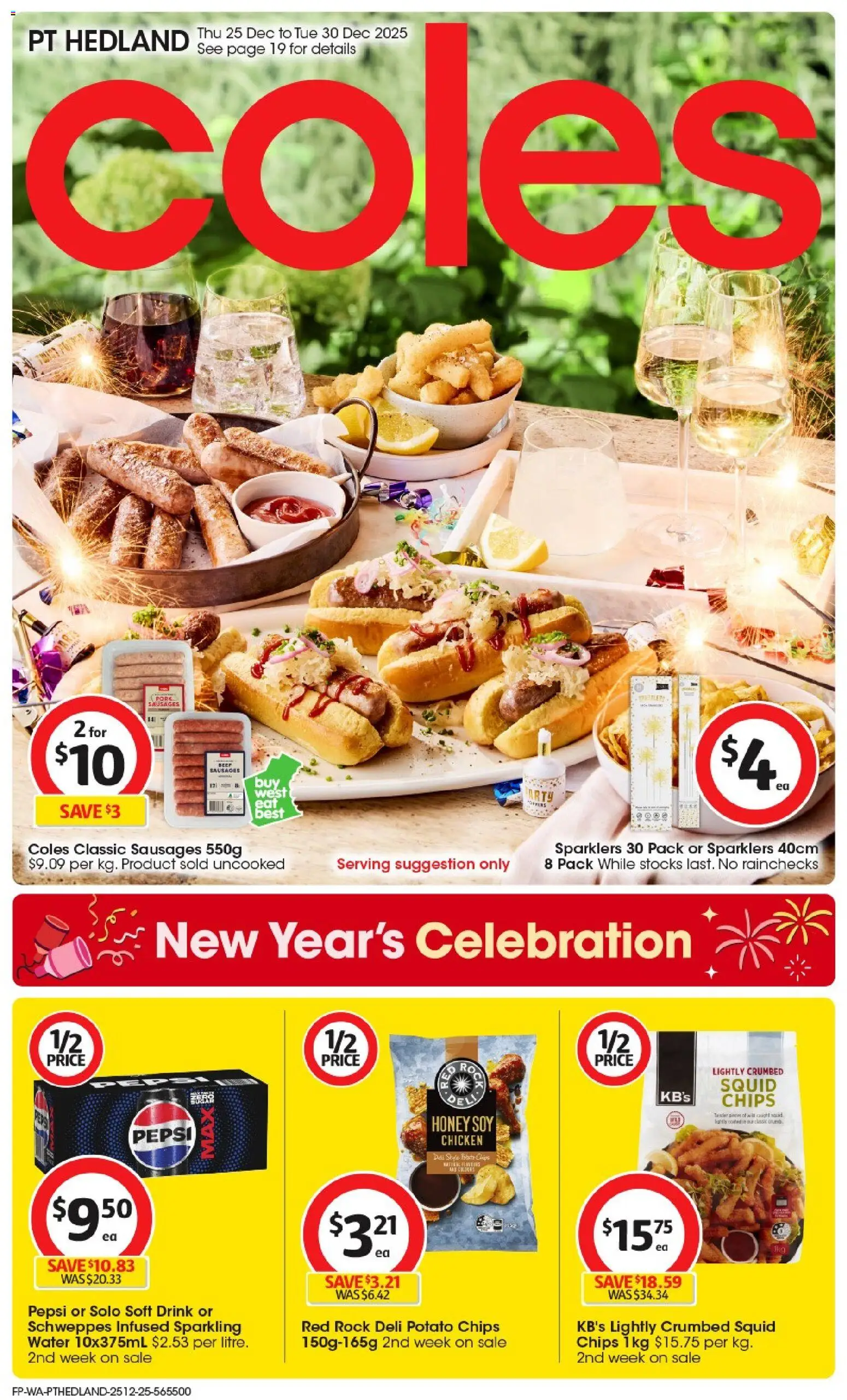 Coles catalogue - valid from 25.12.2025 | Page: 1 | Products: Honey, Chicken, Pepsi, Chips