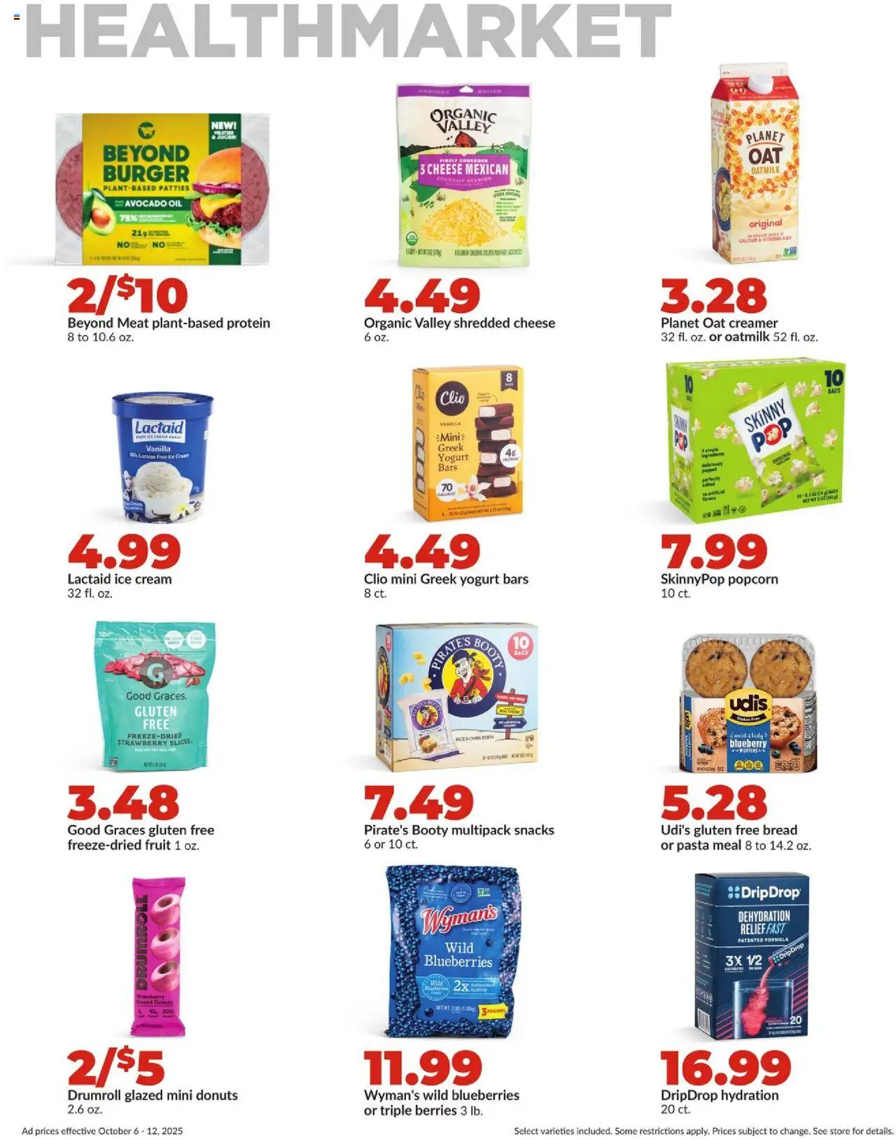 HyVee Weekly Ad - valid from 06.10.2025 | Page: 28 | Products: Cheese, Pasta, Cream, Blueberries