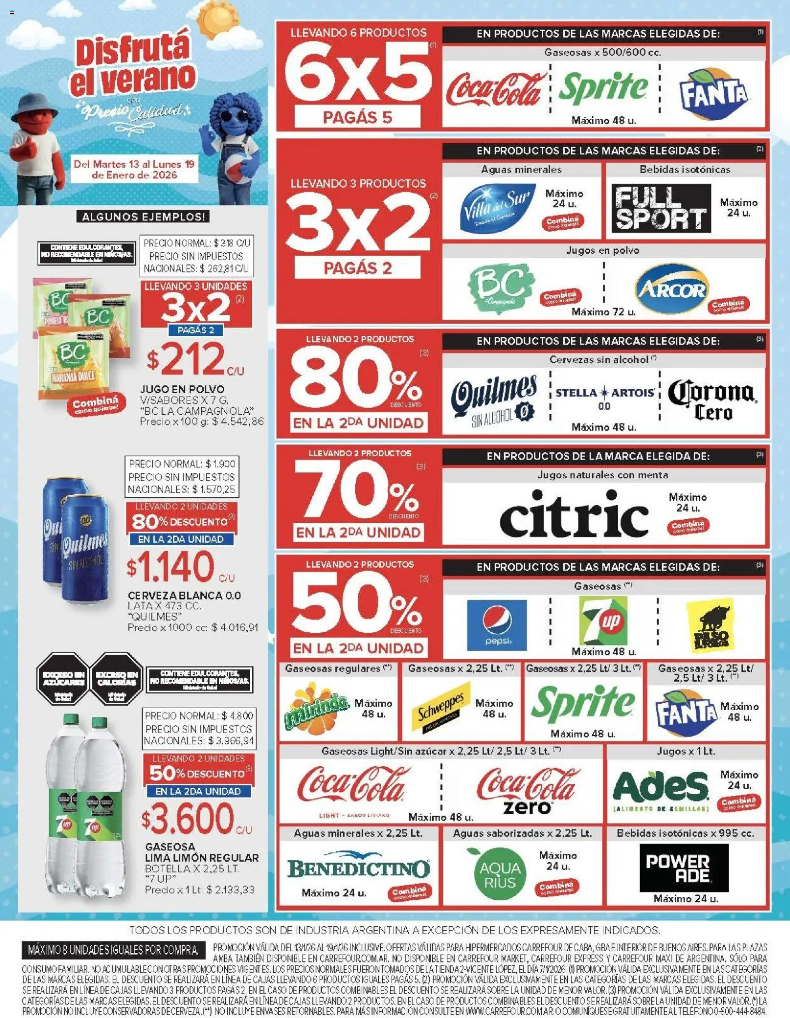 Carrefour ofertas │ válido desde el 13.01.2026 | Página: 4 | Productos: Azucar, Lima, Jugo, Cerveza