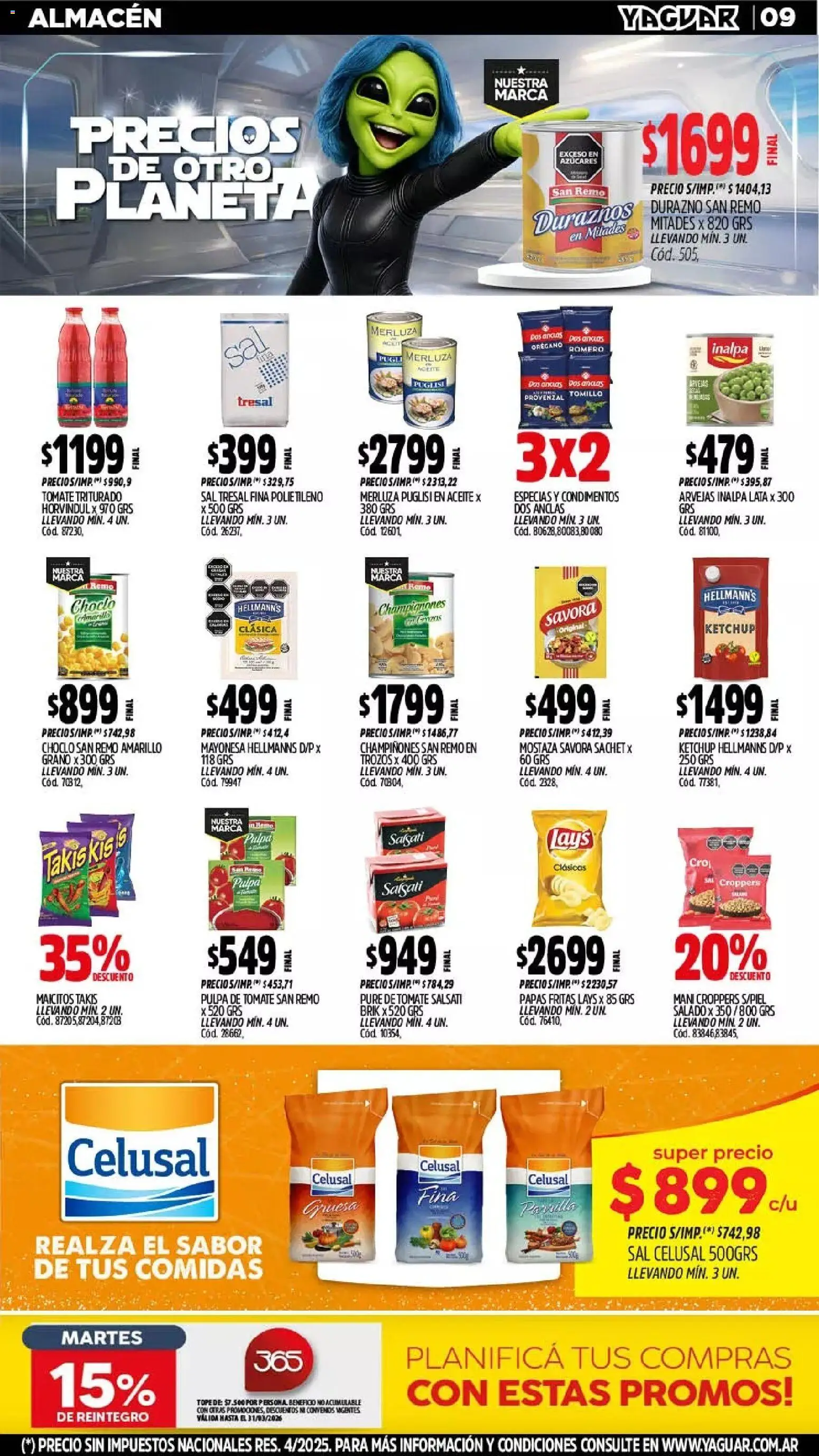 Yaguar - Oferta Semanal Santa Fé │ válido desde el 11.03.2026 | Página: 11 | Productos: Mayonesa, Tomate, Pure de Tomate, Papas fritas