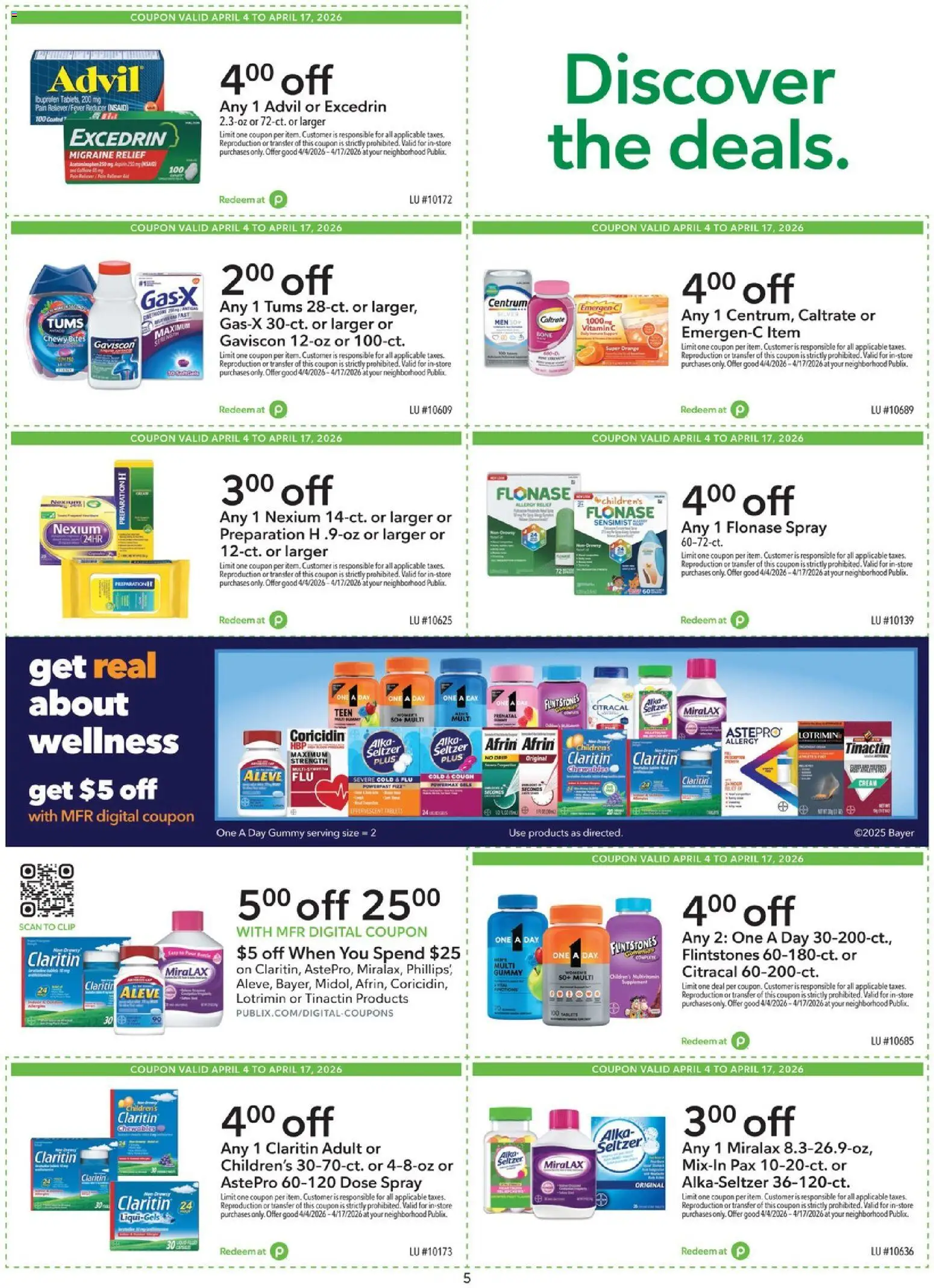 Publix Extra Savings - valid from 04.04.2026 | Page: 5 | Products: Vitamin, Clip, Cream