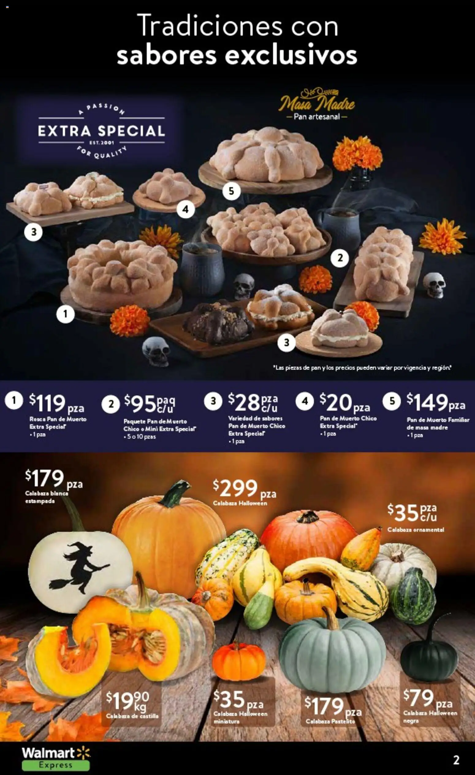 Nuevas ofertas de Walmart Express válidas en toda la República Mexicana desde el 14.10.2025. ¡Encuentra las mejores ofertas en Walmart Express folleto Halloween! | Página: 2 | Productos: Pan