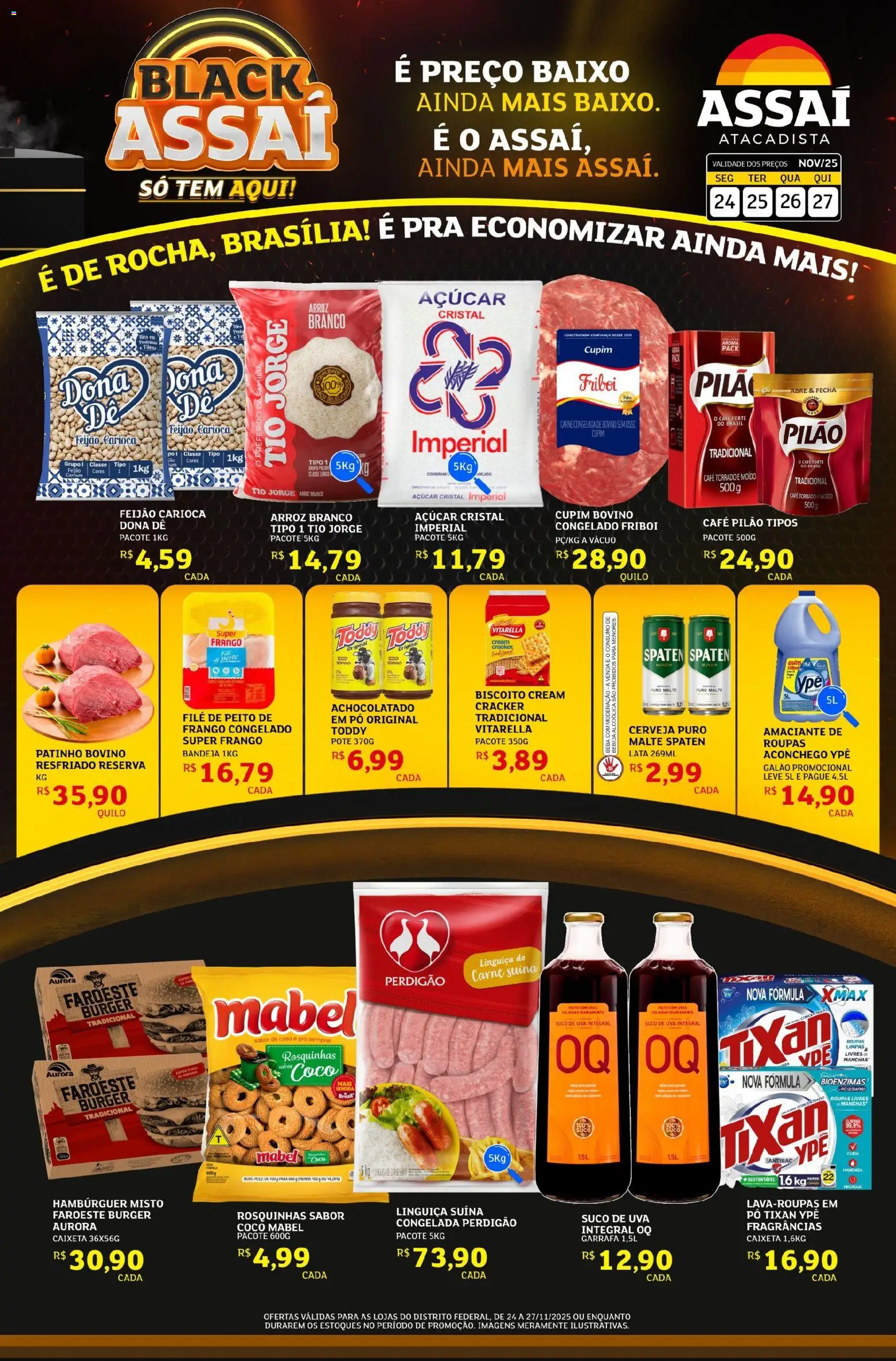 Assaí Atacadista Folheto - válido de 24.11.2025 | Página: 1 | Produtos: Suco, Carne, Bandeja, Açúcar