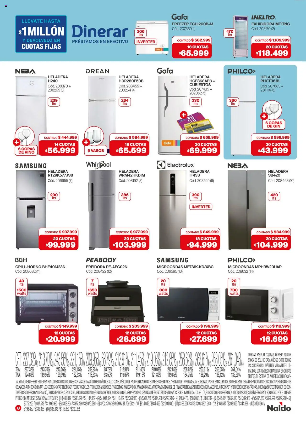 Naldo catálogo │ válido desde el 02.06.2025 | Página: 8 | Productos: Sobre, Gin, Microondas, Freezer