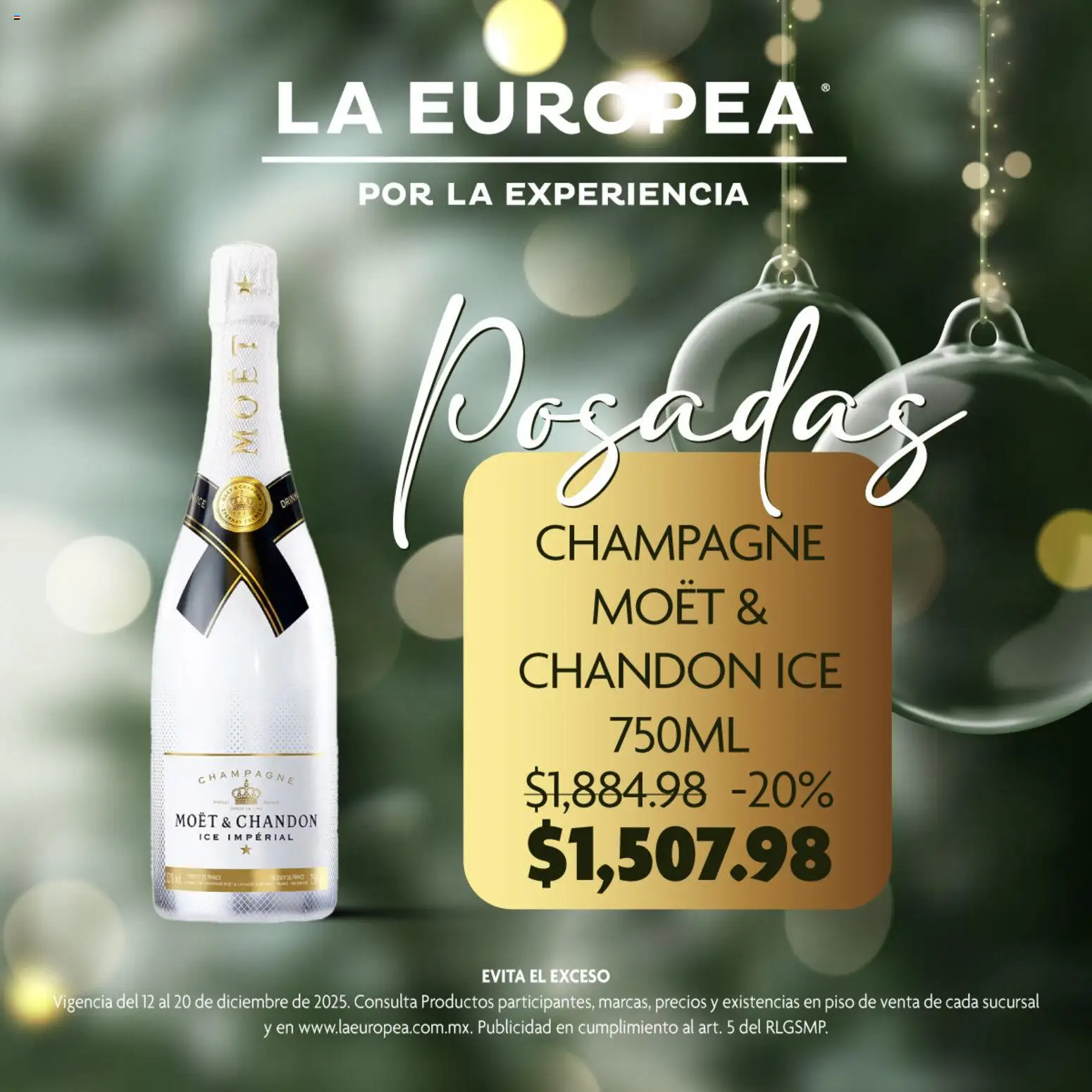 Nuevas ofertas de La Europea válidas en toda la República Mexicana desde el 12.12.2025. ¡Encuentra las mejores ofertas en La Europea catálogo Moët & Chandon! | Página: 3 | Productos: Champagne