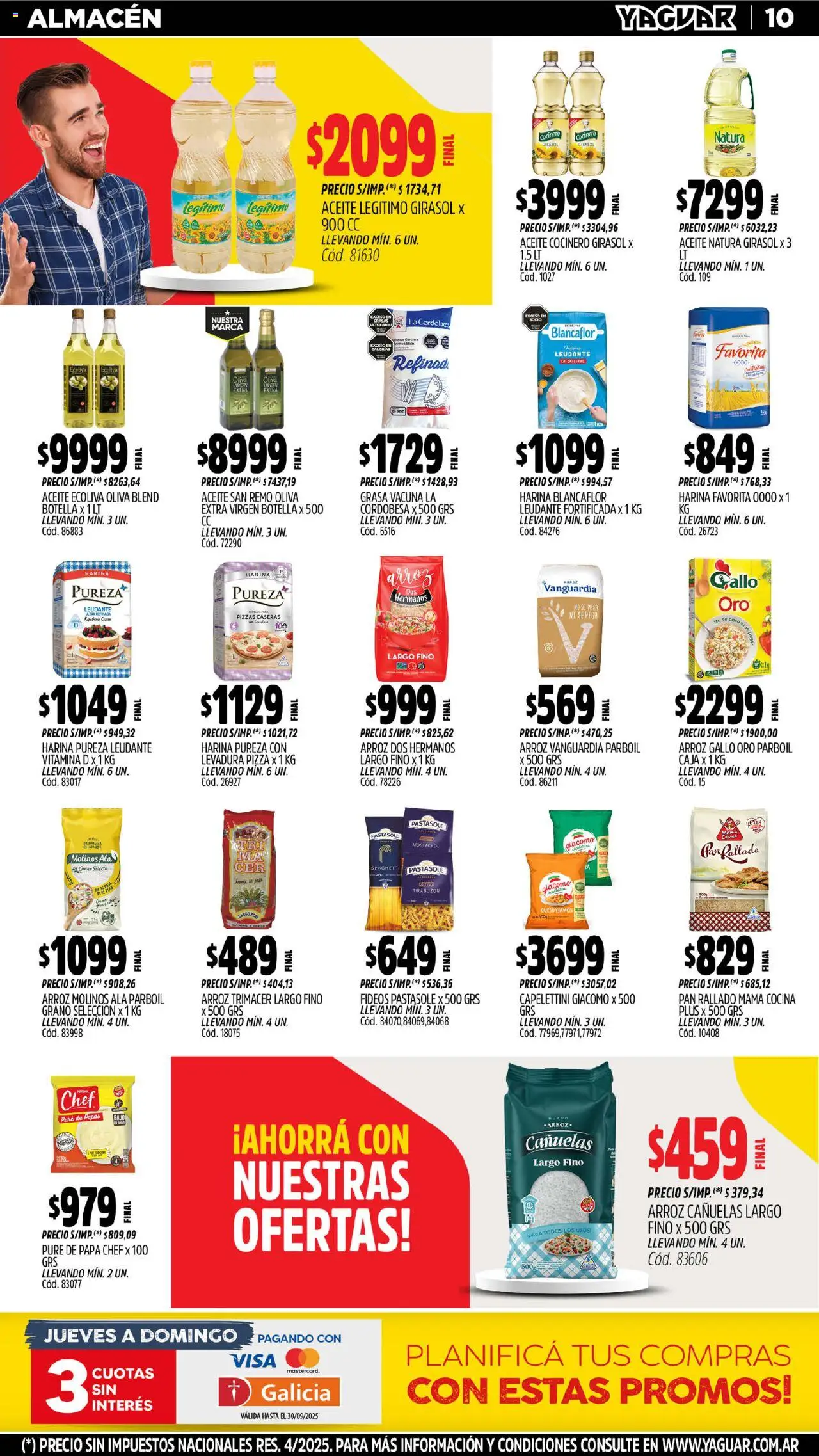 Yaguar - Santa Fe │ válido desde el 15.09.2025 | Página: 12 | Productos: Caja, Oliva, Pizza, Fideos
