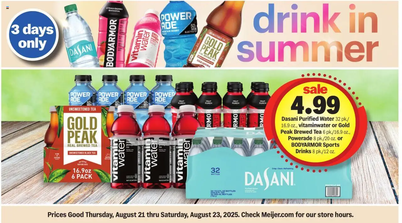 Meijer Weekly Ad - valid from 17.08.2025 | Page: 2 | Products: Vitamin, Tea, Water, Sugar