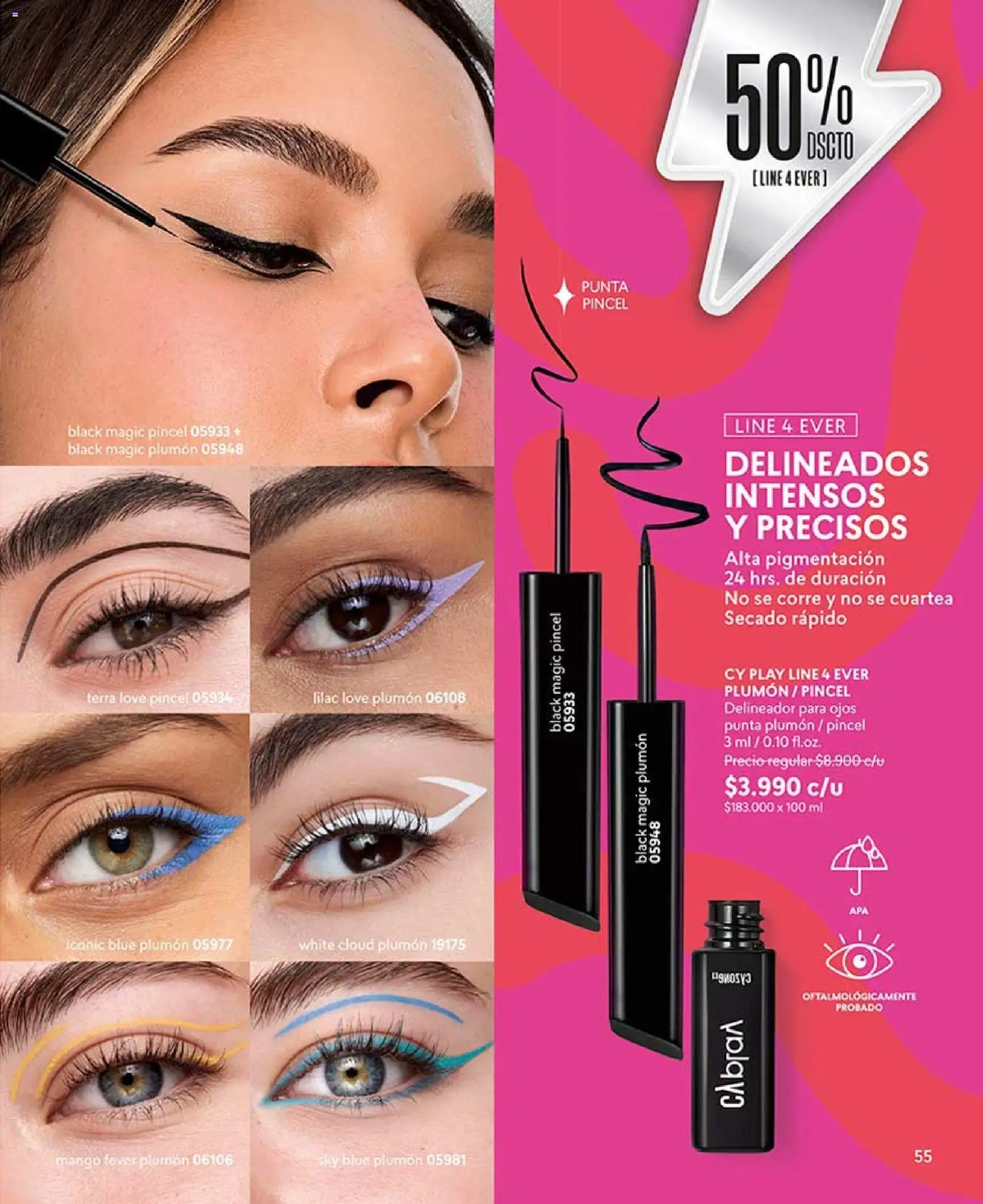 Catálogo CyZone Campaña 8 │ válido desde el 29.04.2026 | Página: 55 | Productos: Mango, Delineador, Plumón, Pincel