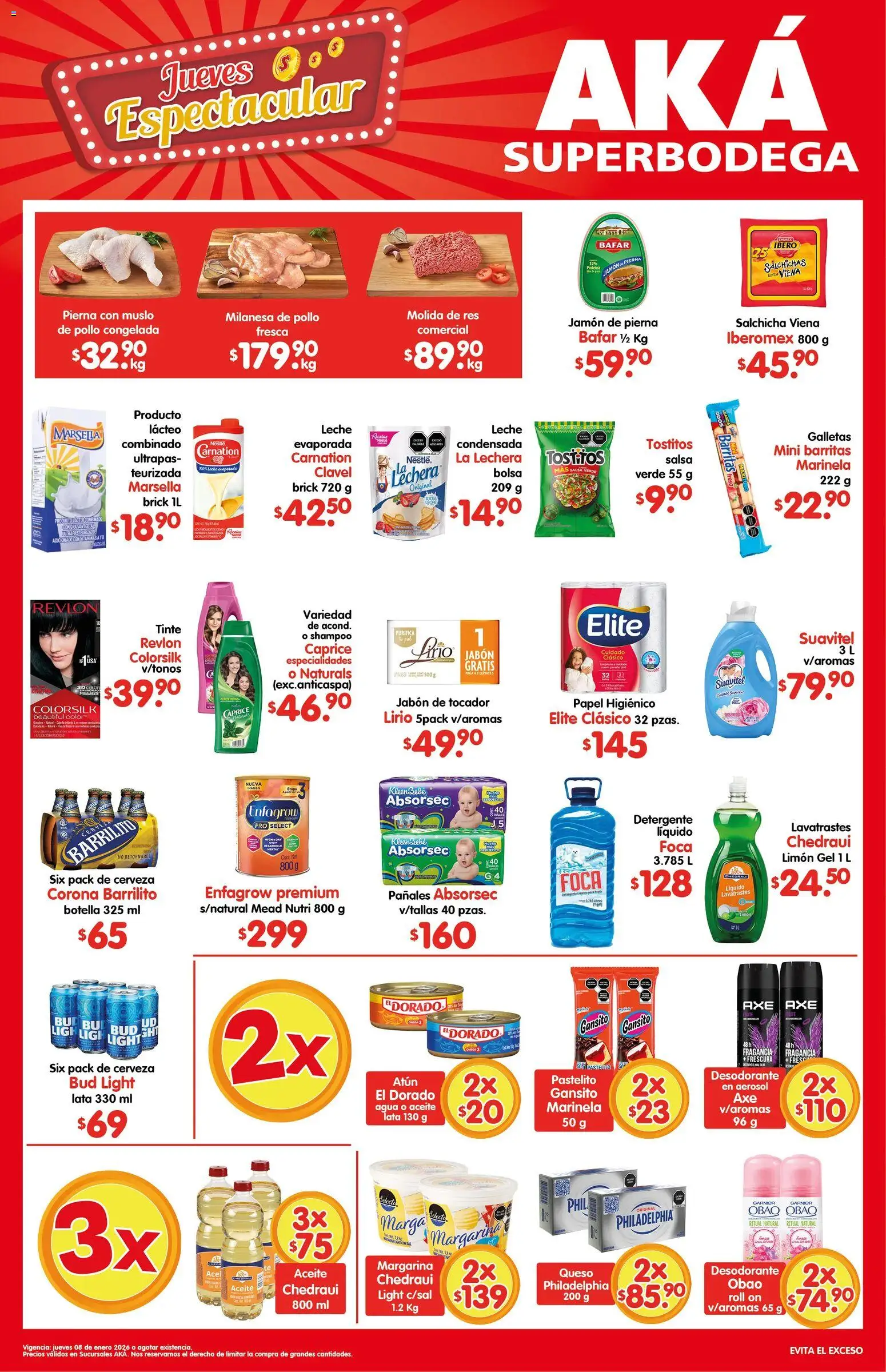 Nuevas ofertas de Arteli válidas en toda la República Mexicana desde el 08.01.2026. ¡Encuentra las mejores ofertas en Arteli folleto Aká Super Bodega ! | Página: 1 | Productos: Milanesa, Atún, Cerveza, Margarina