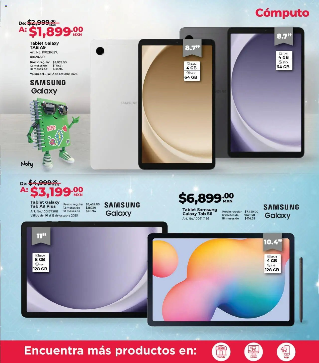 Nuevas ofertas de Office Depot válidas en toda la República Mexicana desde el 01.10.2025. ¡Encuentra las mejores ofertas en Office Depot - Catálogo! | Página: 13 | Productos: Tablet
