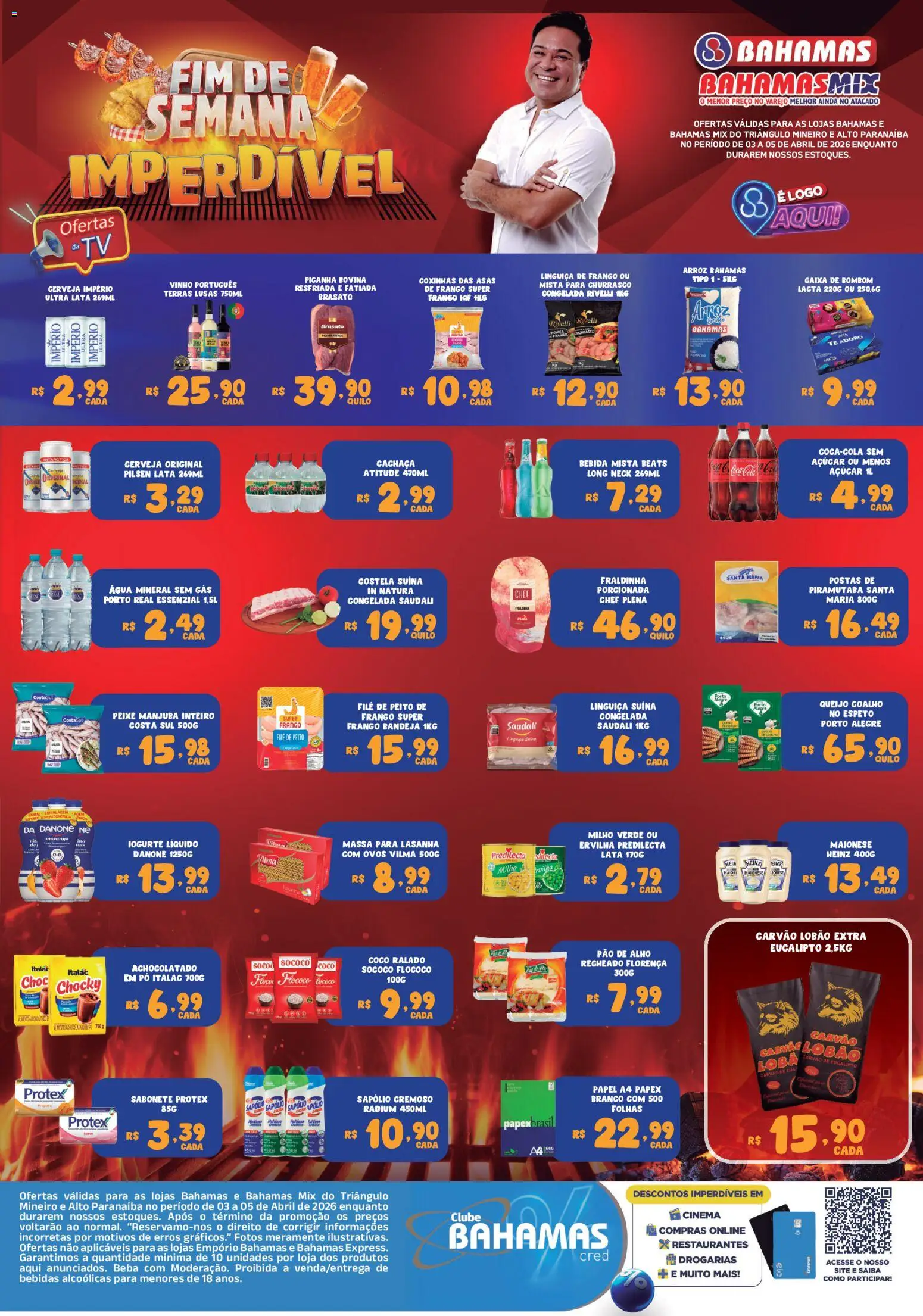 Bahamas Mix Folheto - válido de 03.04.2026 | Página: 1 | Produtos: Linguiça, Caixa, Água mineral, Maionese