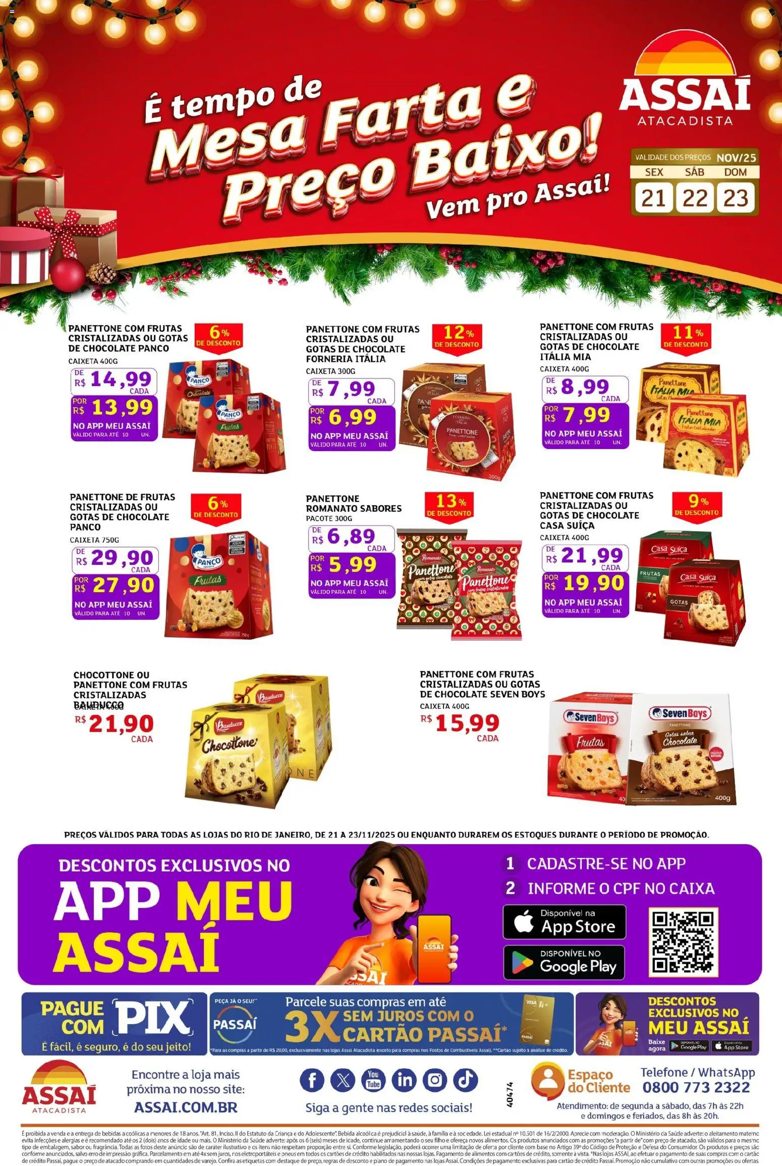 Assaí Atacadista Folheto - válido de 21.11.2025 | Página: 1 | Produtos: Mesa, Pneus, Base, Baixo