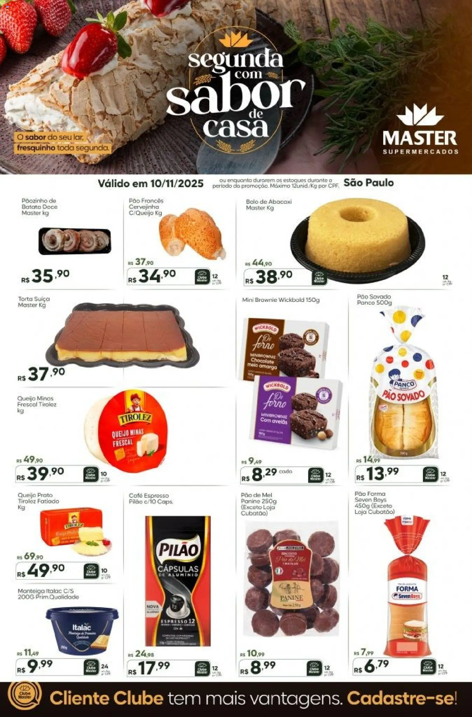 Master Folheto - válido de 10.11.2025 | Página: 1 | Produtos: Forno, Queijo, Pão, Abacaxi