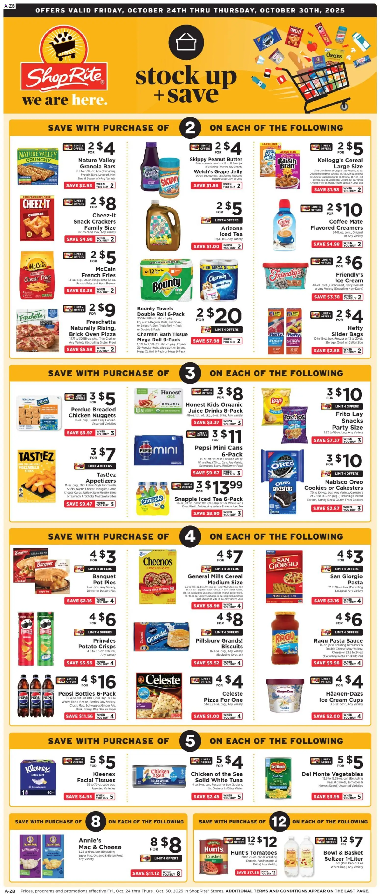 ShopRite Weekly Ad - valid from 24.10.2025 | Page: 1 | Products: Oil, Ice cream, Sugar, Garlic