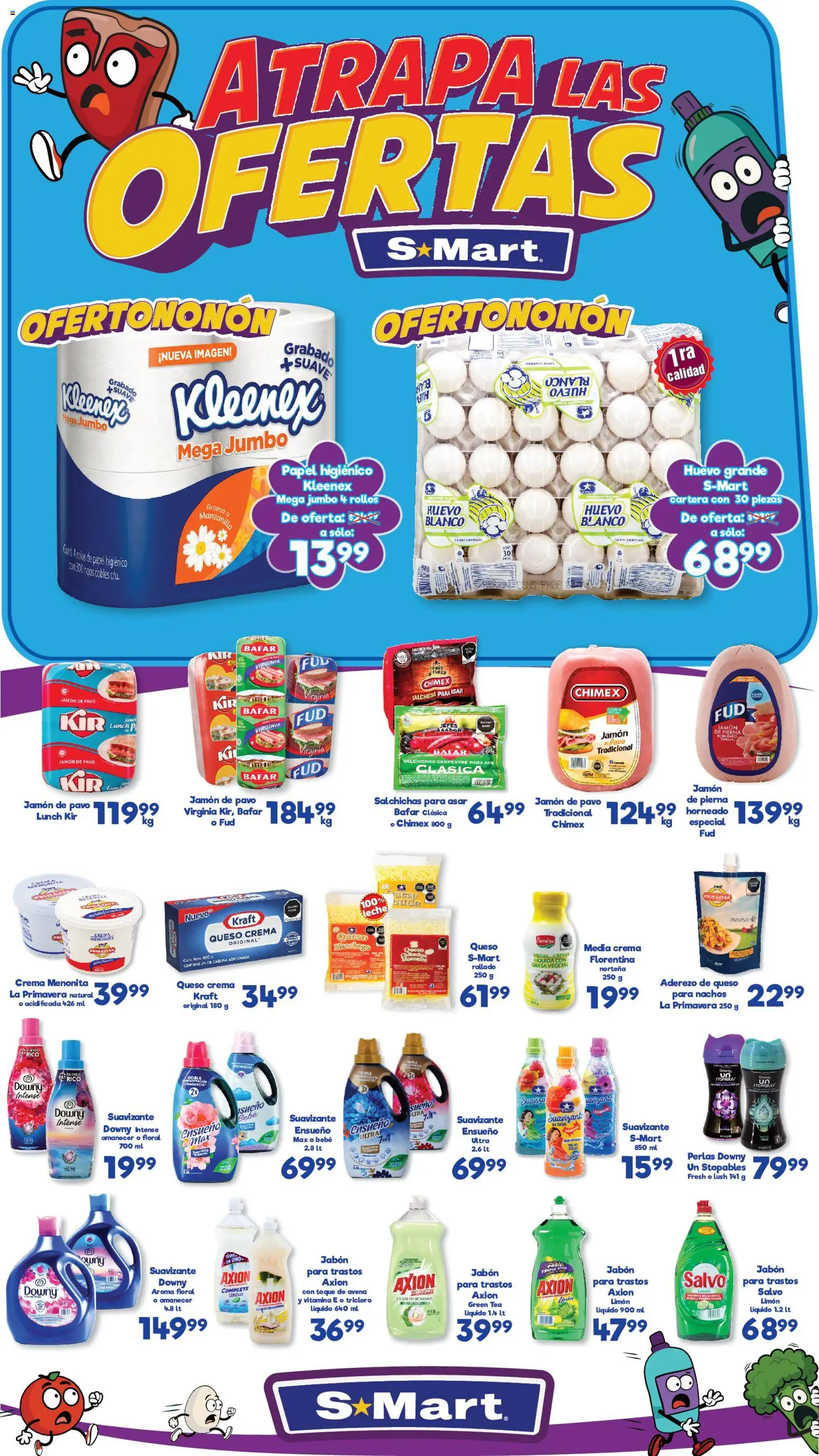 Nuevas ofertas de S-Mart válidas en toda la República Mexicana desde el 09.01.2026. ¡Encuentra las mejores ofertas en S-Mart folleto Ofertas de Feria Juárez! | Página: 1 | Productos: Salchicha, Crema, Huevo, Jamón
