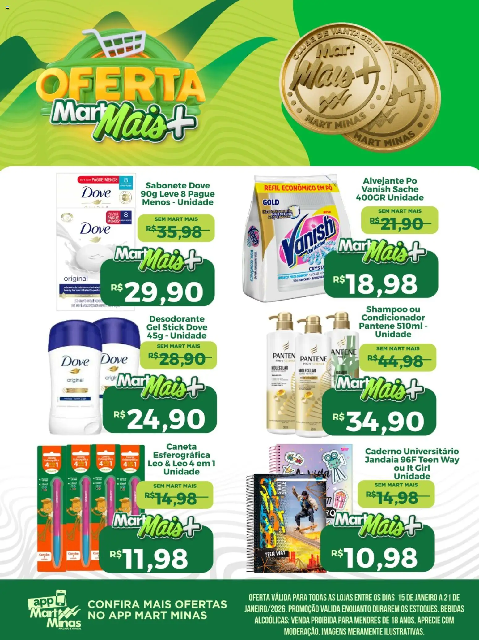 Mart Minas Folheto - válido de 15.01.2026 | Página: 2 | Produtos: Condicionador, Alvejante, Desodorante, Dove