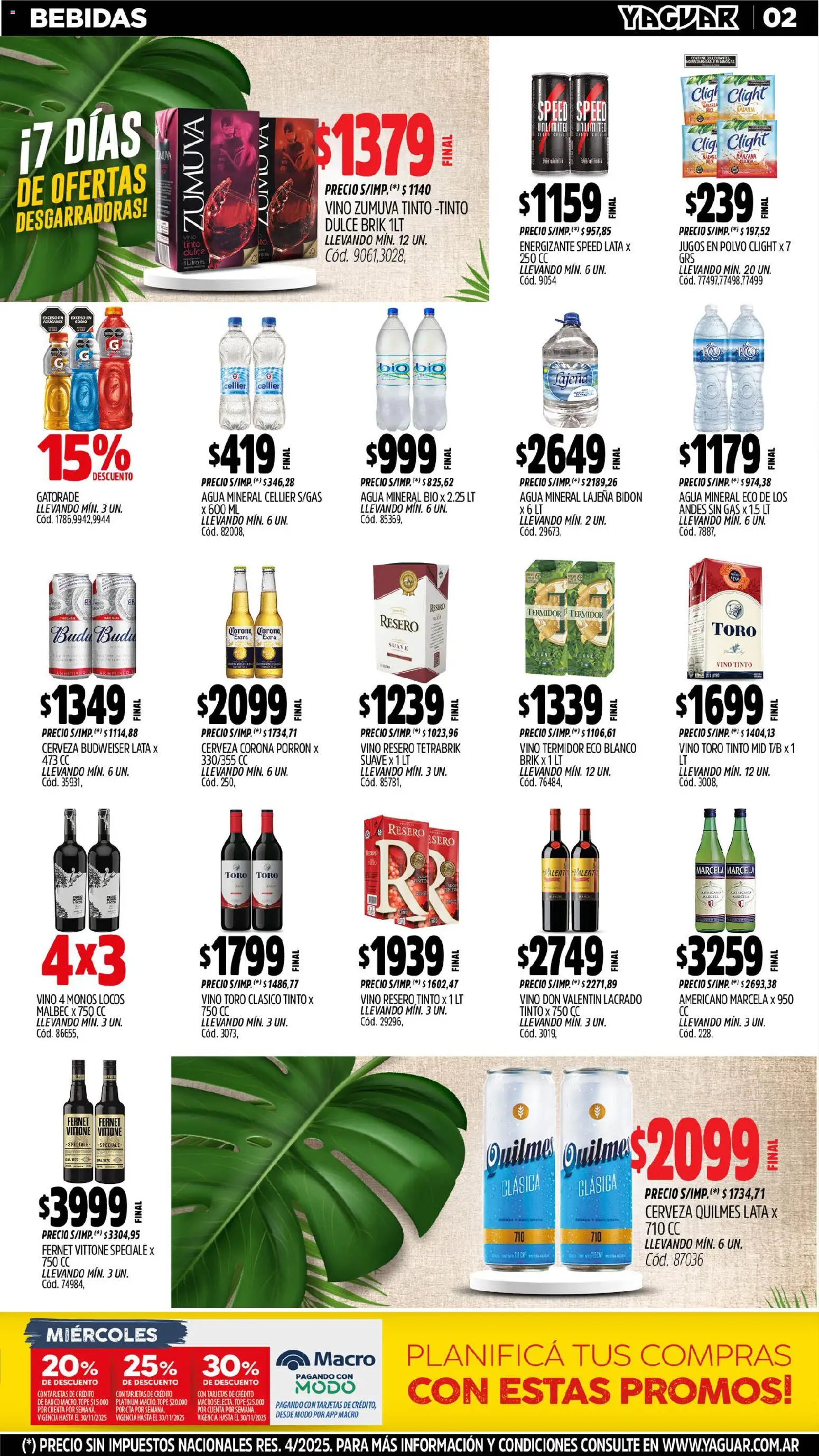 Yaguar - Bahía Blanca │ válido desde el 10.11.2025 | Página: 2 | Productos: Bidón, Polvo, Agua, Cerveza