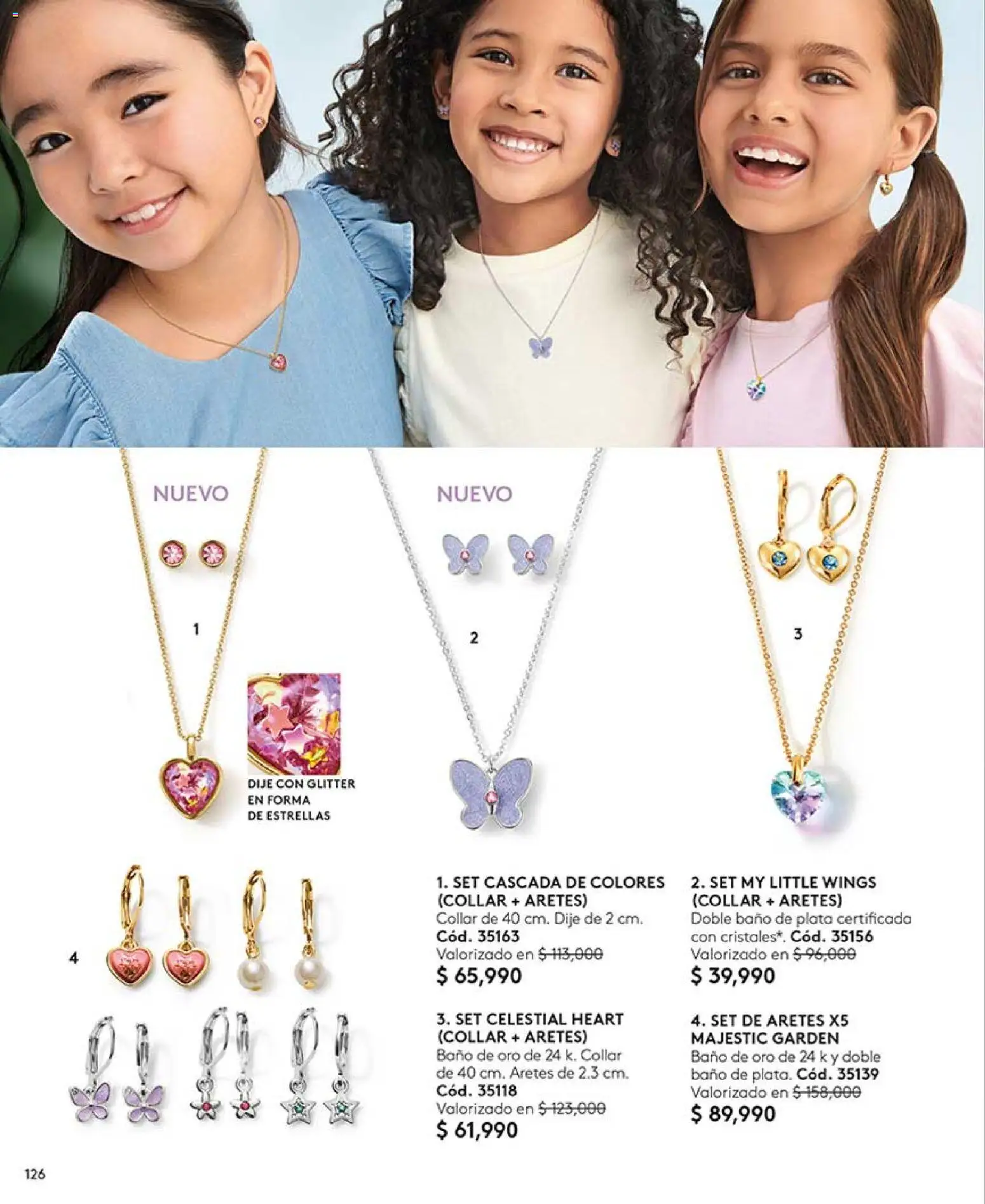 Ésika revista - valida desde el 03.04.2026 | Página: 126 | Productos: Aretes, Glitter, Baño, Dije