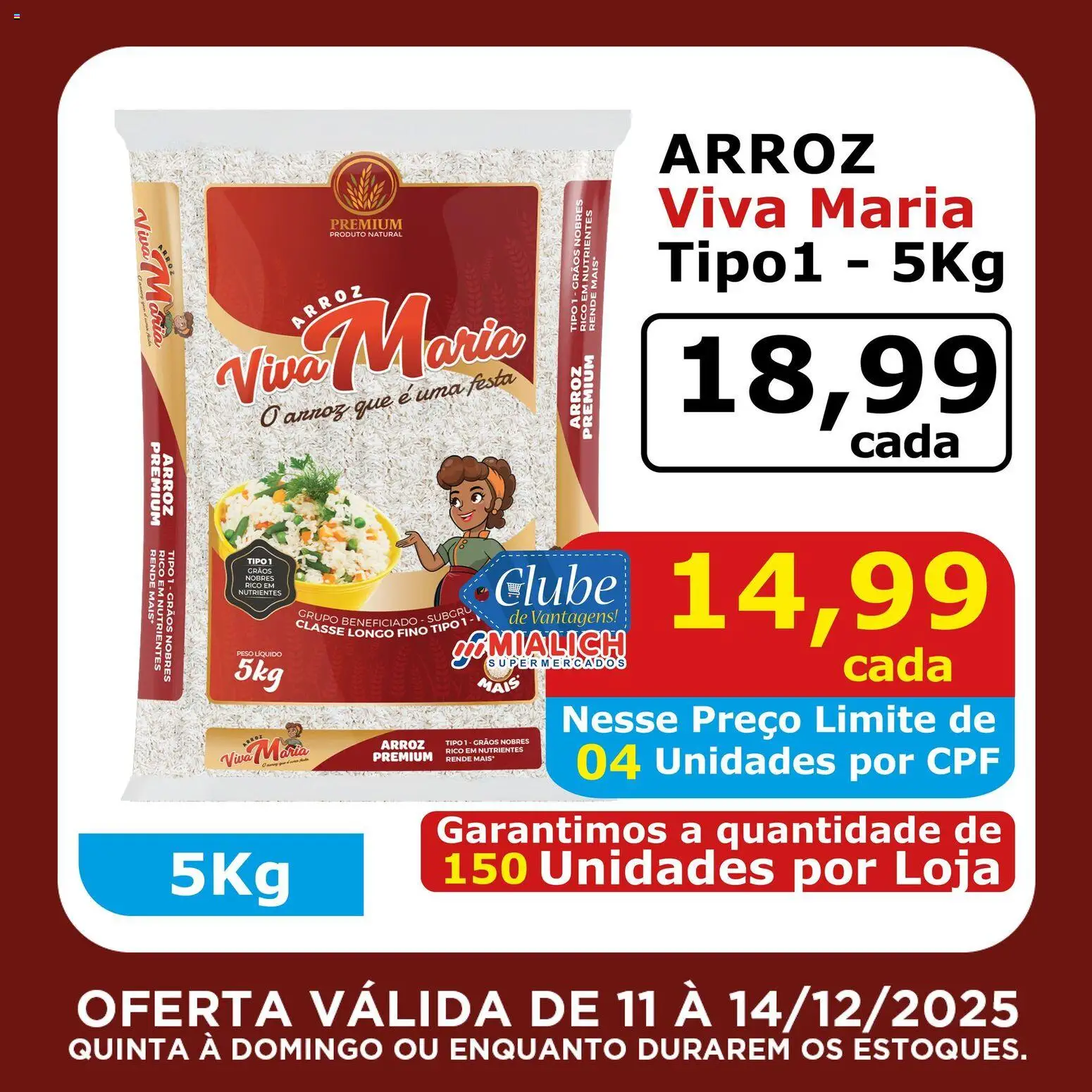Mialich Supermercados Folheto - válido de 11.12.2025 | Página: 5 | Produtos: Arroz
