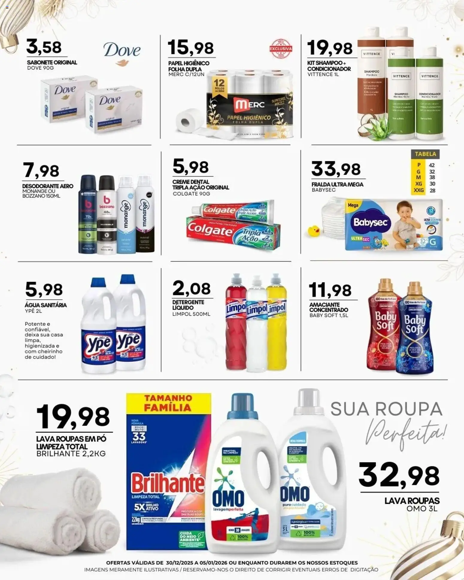 Mercadão Atacadista Folheto - válido de 30.12.2025 | Página: 12 | Produtos: Desodorante, Sabonete, Dove, Creme dental
