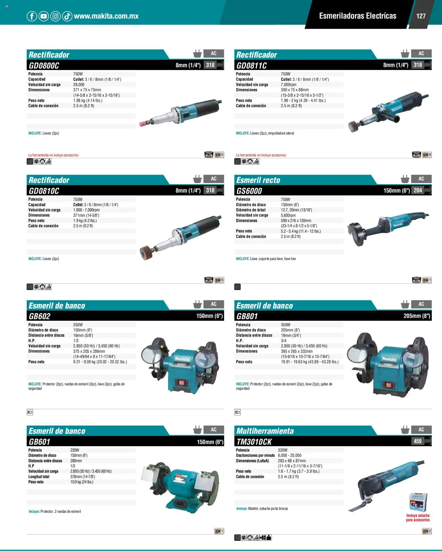 Nuevas ofertas de Makita válidas en toda la República Mexicana desde el 01.01.2024. ¡Encuentra las mejores ofertas en Makita catálogo General! | Página: 127 | Productos: Estuche, Disco, Banco, Llave