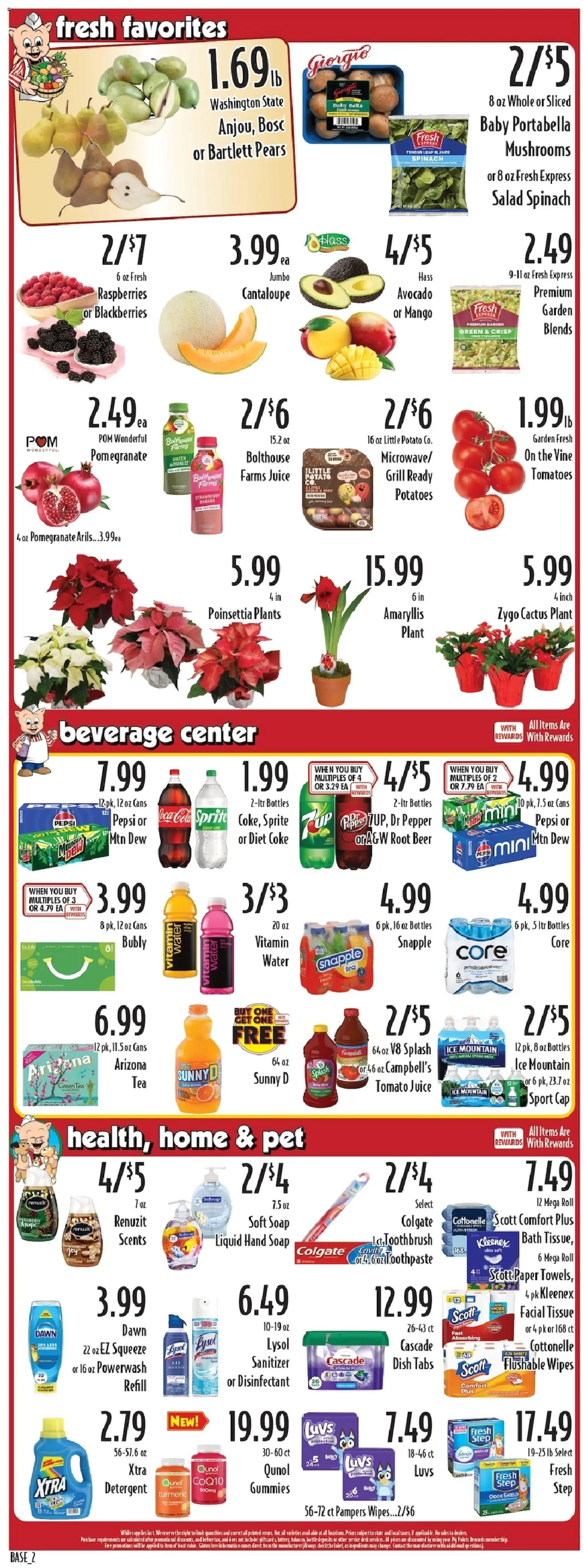 Piggly Wiggly Weekly Ad - valid from 03.12.2025 | Page: 4 | Products: Mushrooms, Detergent, Desk, Water