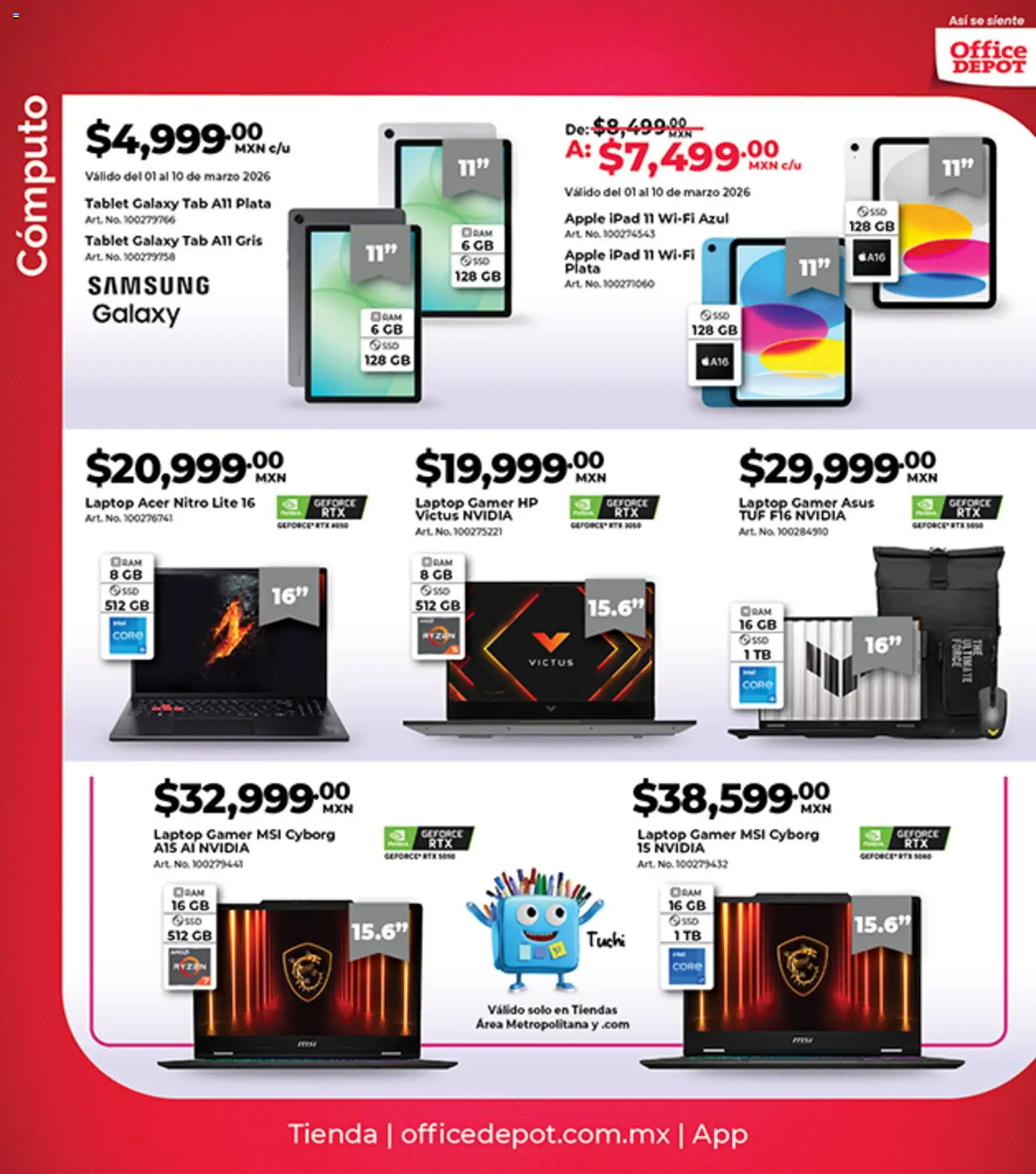 Nuevas ofertas de Office Depot válidas en toda la República Mexicana desde el 01.03.2026. ¡Encuentra las mejores ofertas en Office Depot catálogo! | Página: 8 | Productos: Tablet