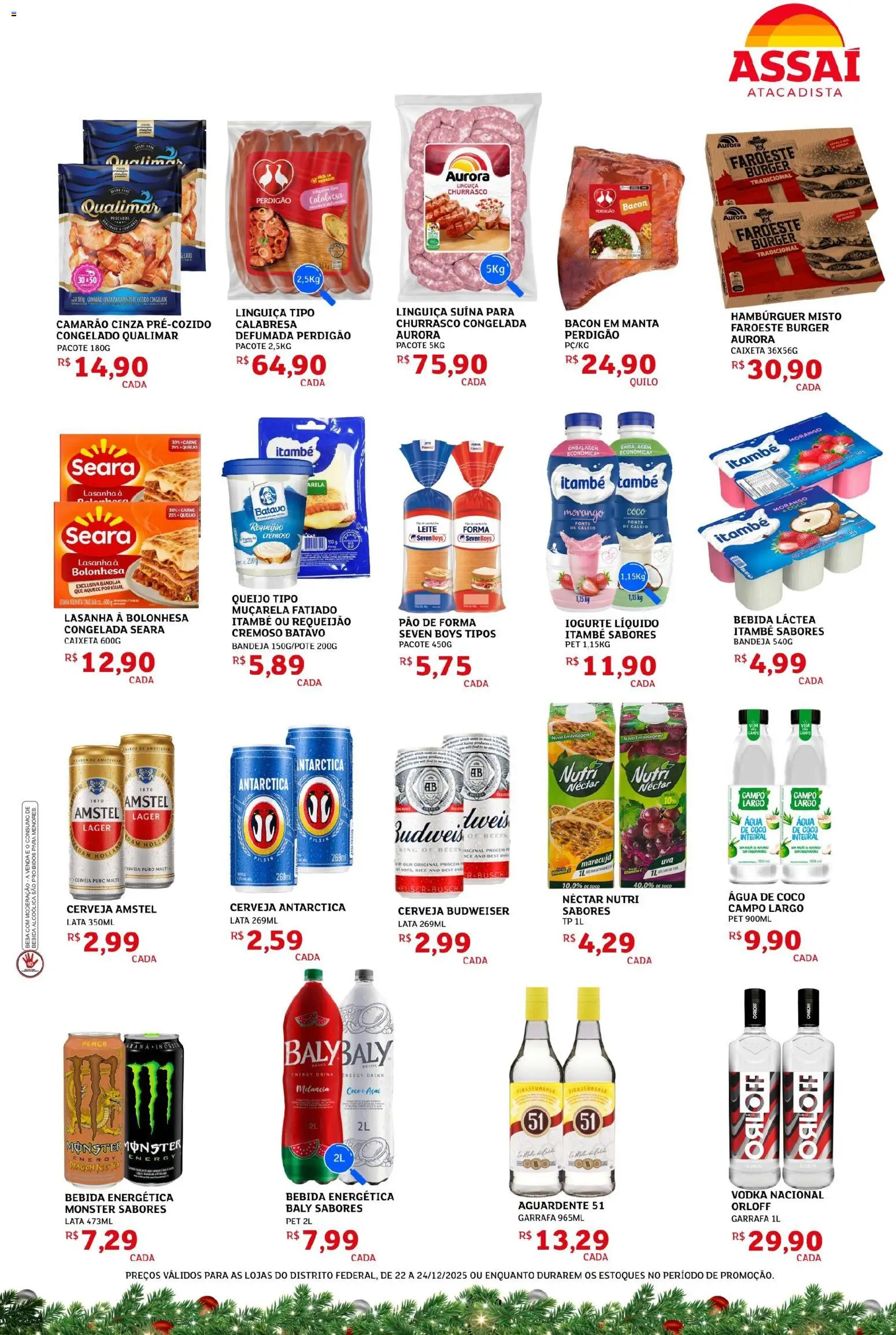 Assaí Atacadista Folheto - válido de 22.12.2025 | Página: 3 | Produtos: Maracujá, Leite, Muçarela, Hambúrguer