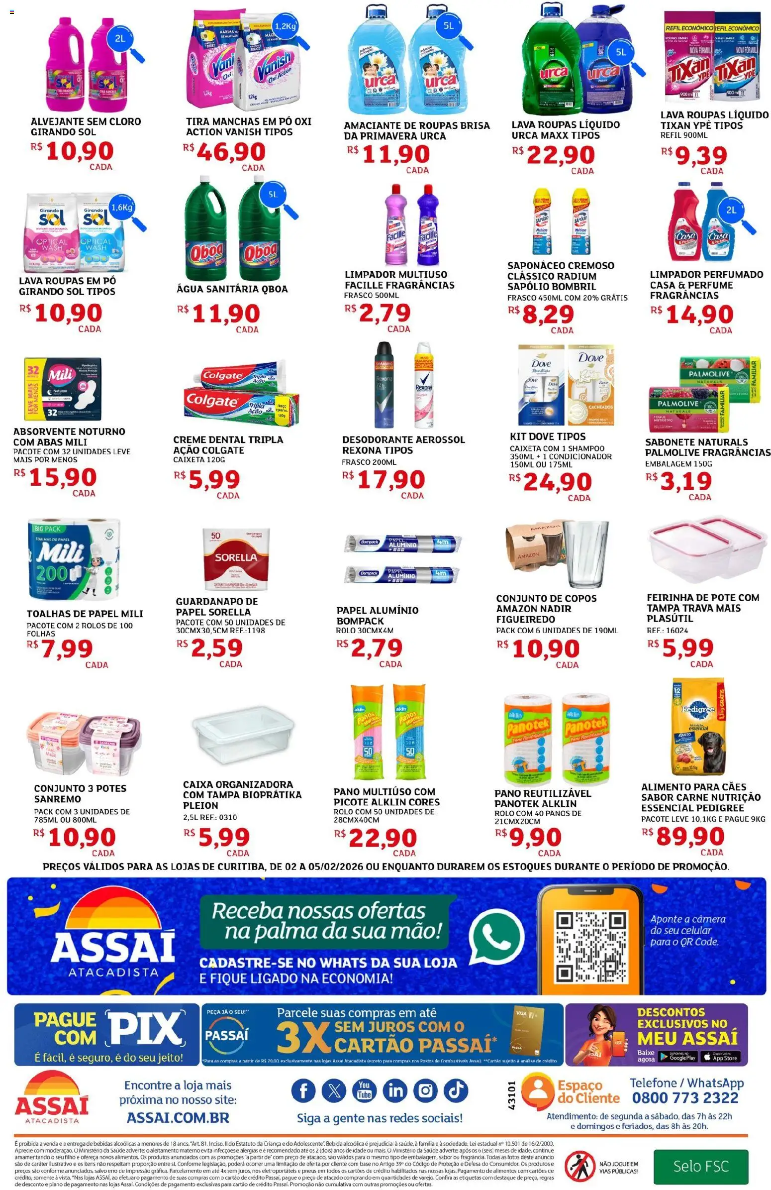 Assaí Atacadista Folheto - válido de 02.02.2026 | Página: 4 | Produtos: Pó, Amaciante de roupas, Amaciante, Câmera