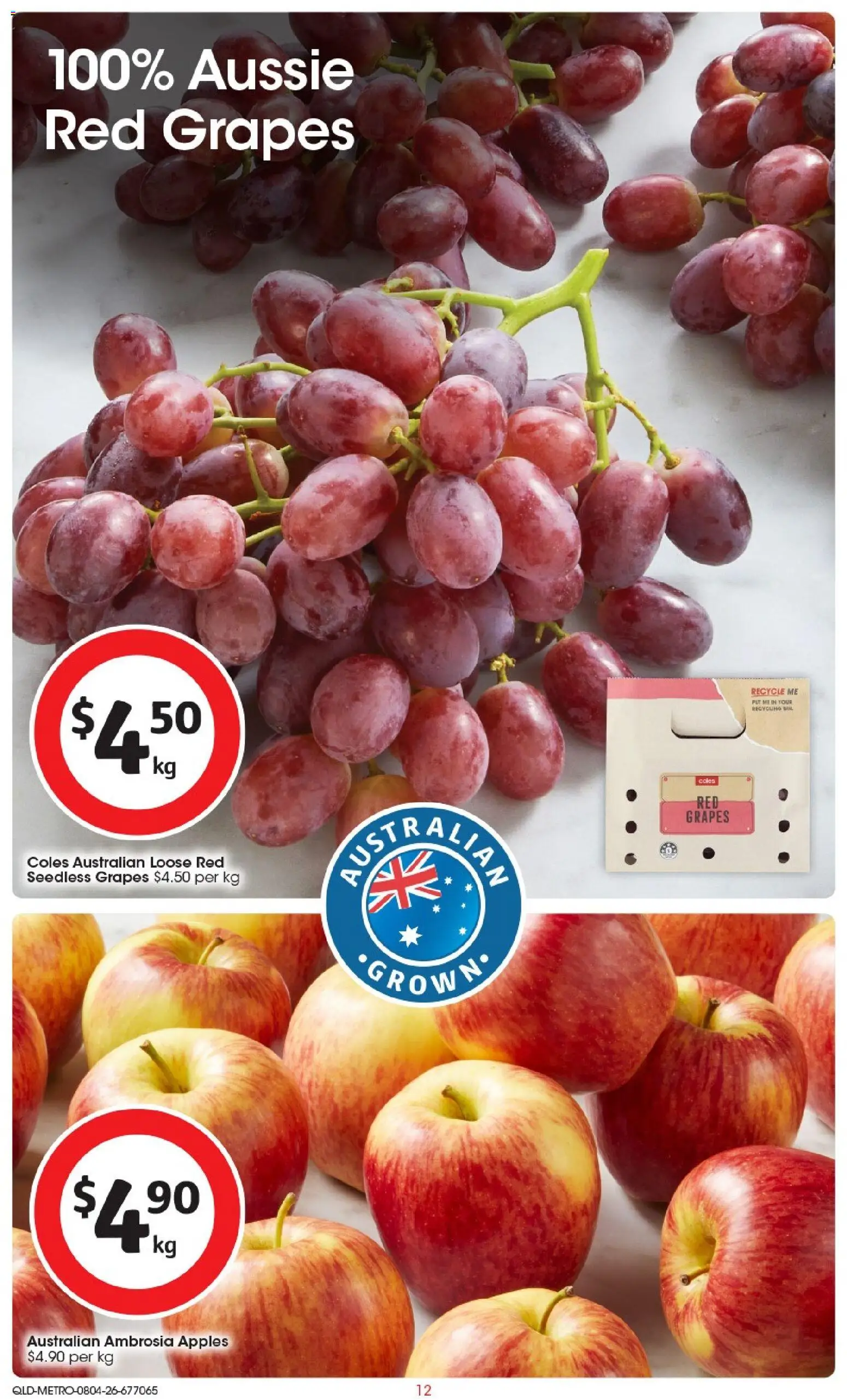Coles catalogue - valid from 08.04.2026 | Page: 12 | Products: Apples, Grapes