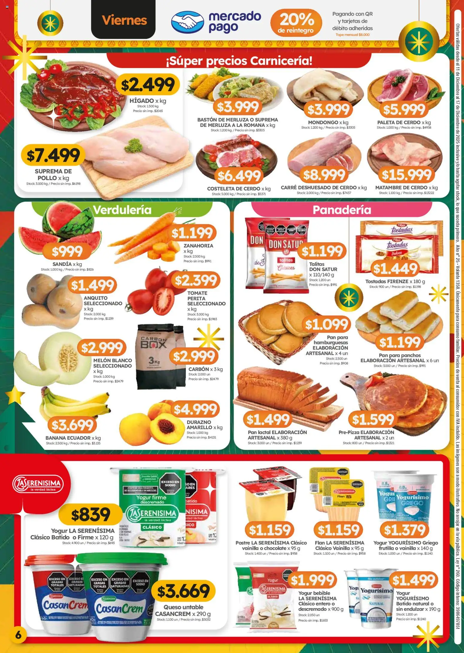Cordiez ofertas │ válido desde el 11.12.2025 | Página: 6 | Productos: Banana, Tomate, Yogur, Cerdo