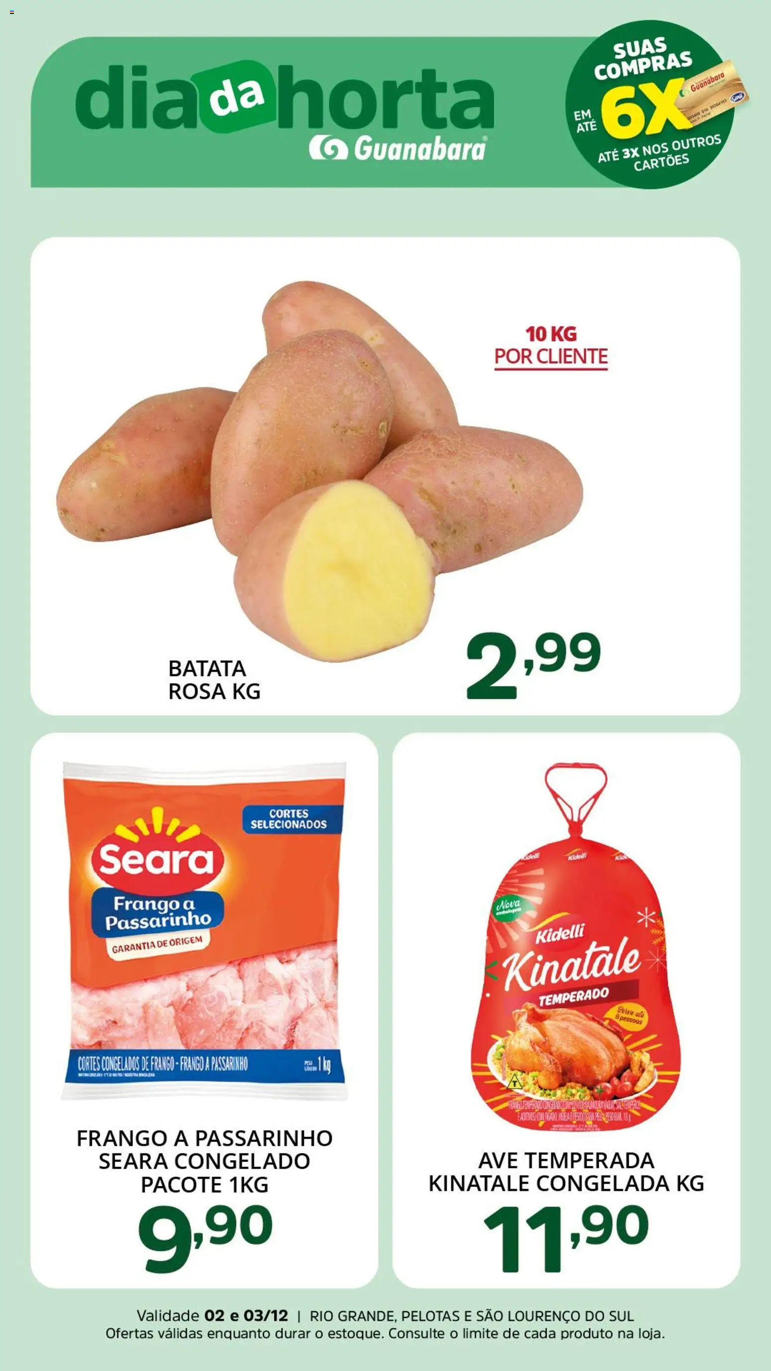 Supermercado Guanabara Folheto - válido de 02.12.2025 | Página: 3 | Produtos: Batata, Frango
