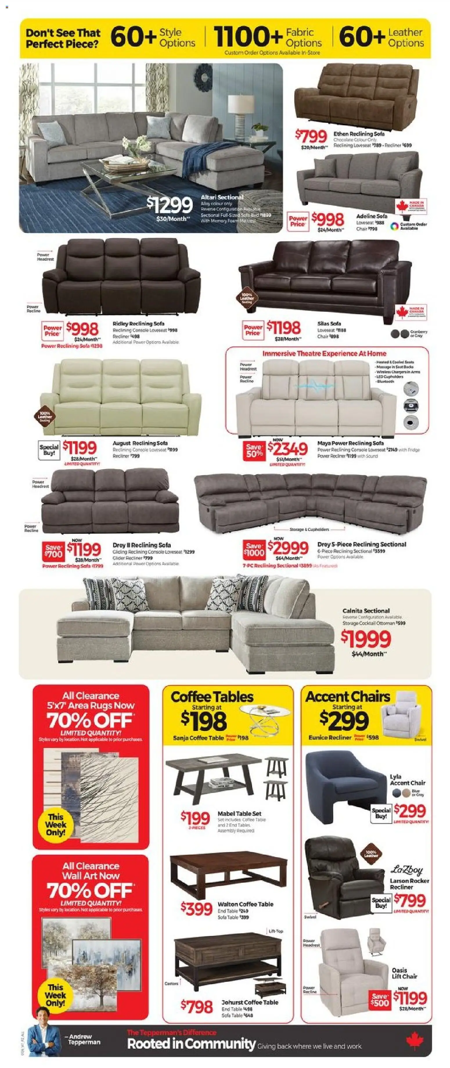 Tepperman's flyer valid from 01.01.2026 | Page: 2 | Products: Sofa, Table, Chair, Coffee