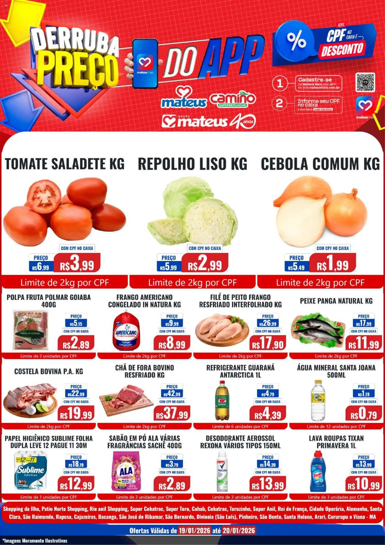 Mateus Folheto - válido de 19.01.2026 | Página: 2 | Produtos: Peixe, Chá, Água mineral, Frango