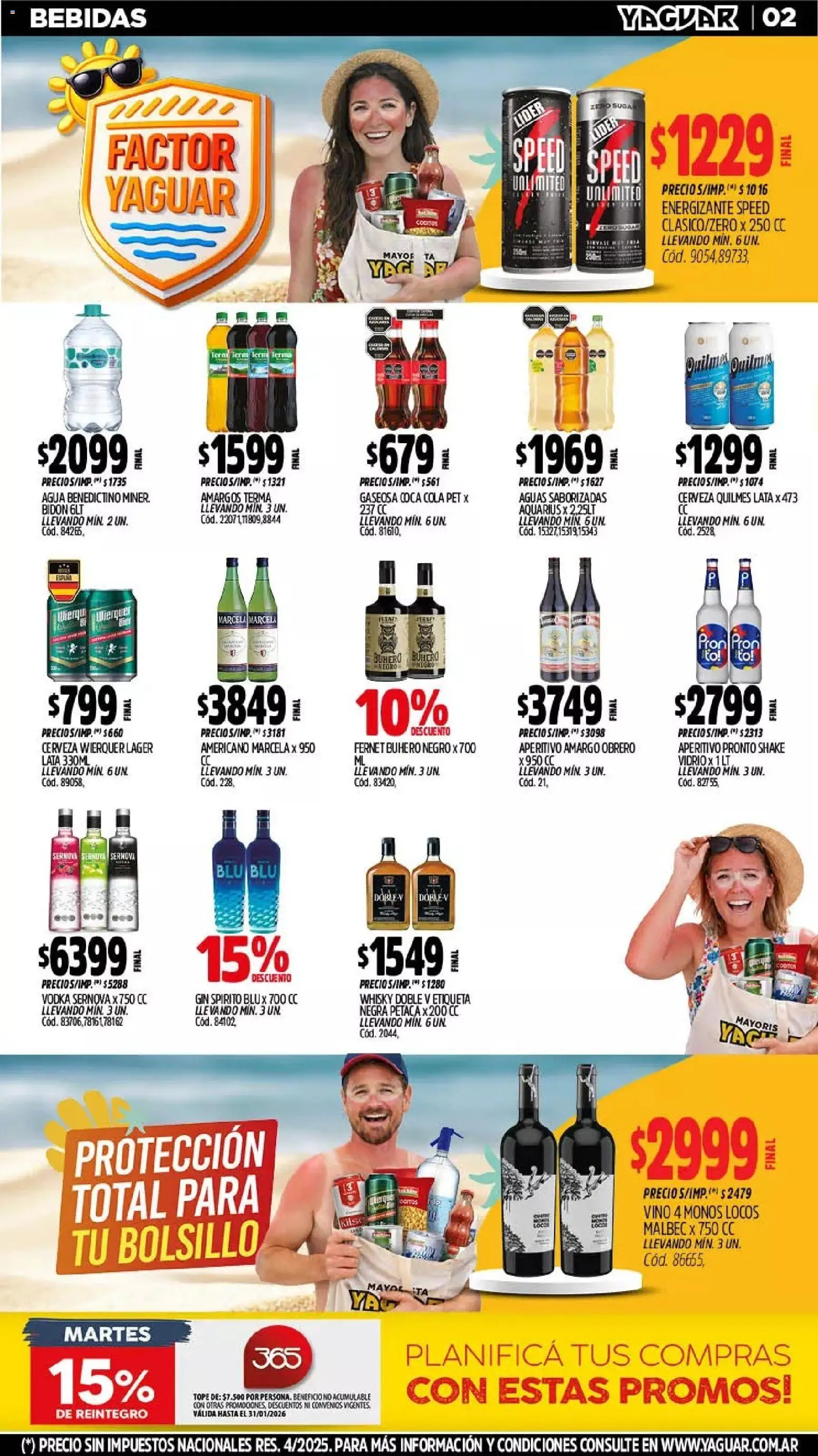 Yaguar catálogo │ válido desde el 26.01.2026 | Página: 2 | Productos: Bidón, Gin, Fernet, Agua