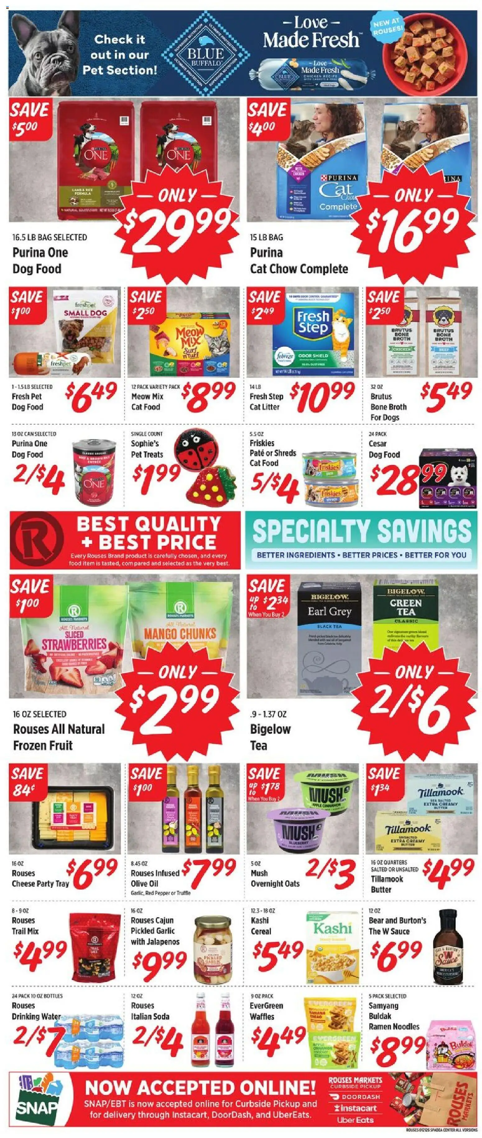 Rouses Weekly Ad - valid from 21.01.2026 | Page: 5 | Products: Dog Food, Rice, Strawberries, Garlic