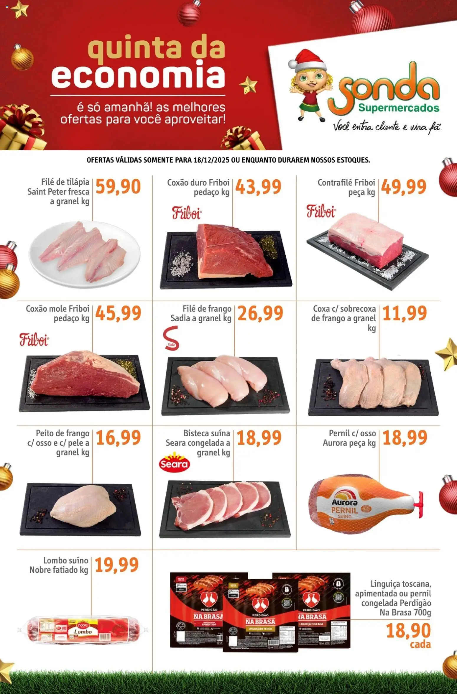 Sonda Folheto - válido de 18.12.2025 | Página: 1 | Produtos: Lombo, Pernil, Tilápia, Peito de frango