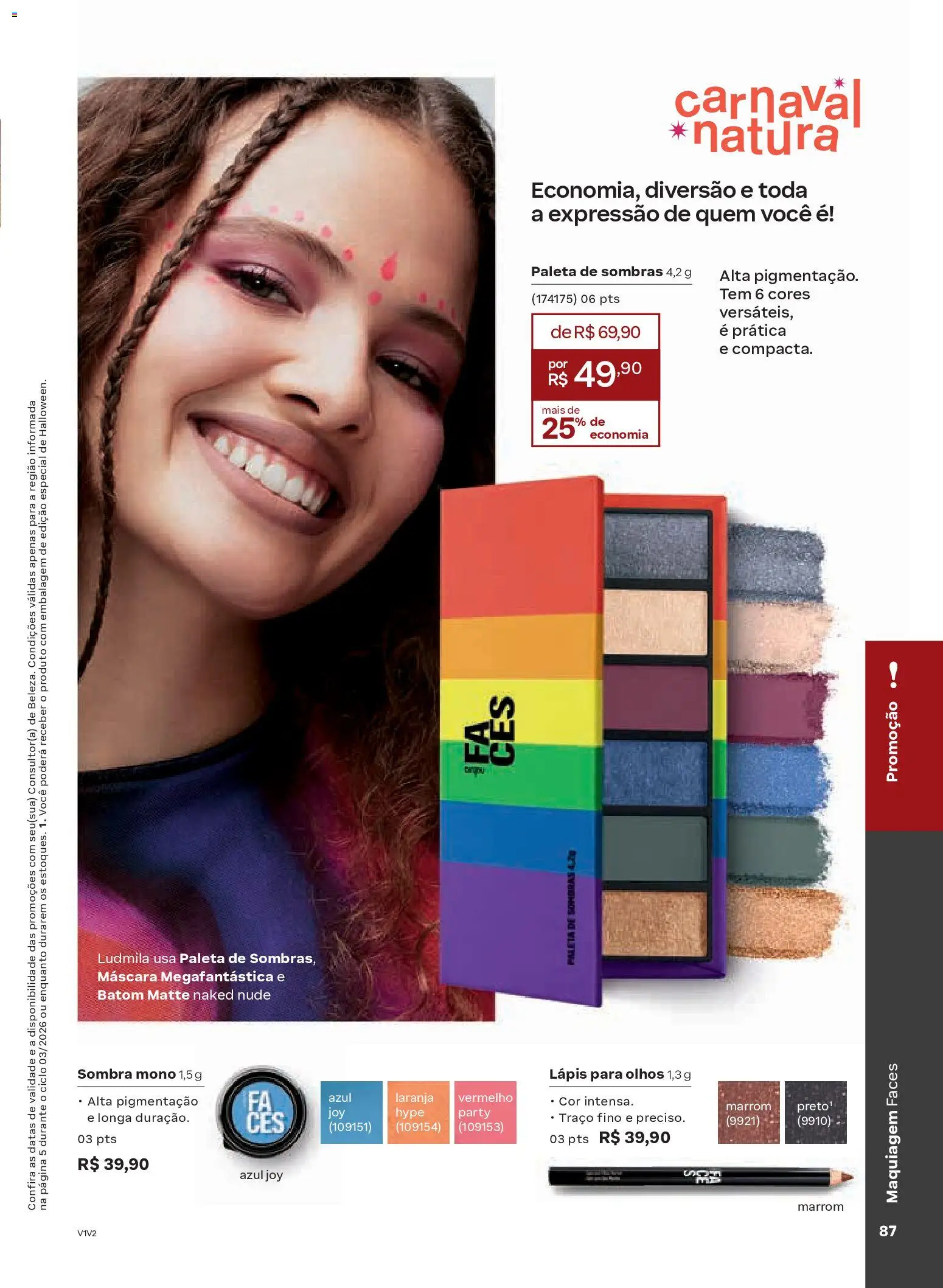 Natura Folheto - válido de 04.02.2026 | Página: 87 | Produtos: Maquiagem, Batom, Lápis