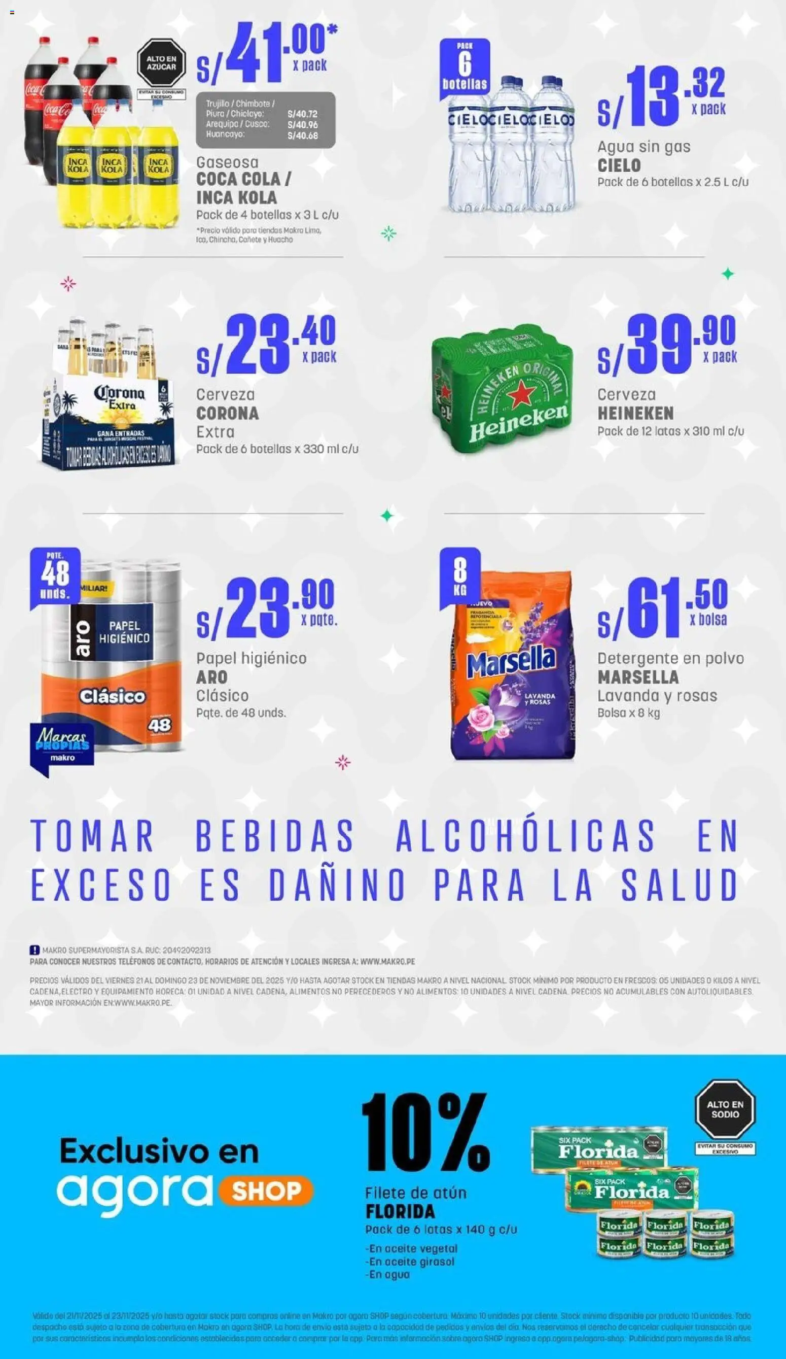 Catálogo Makro válido desde 21.11.2025 | Página: 2 | Productos: Aceite, Cerveza, Bolsa, Polvo